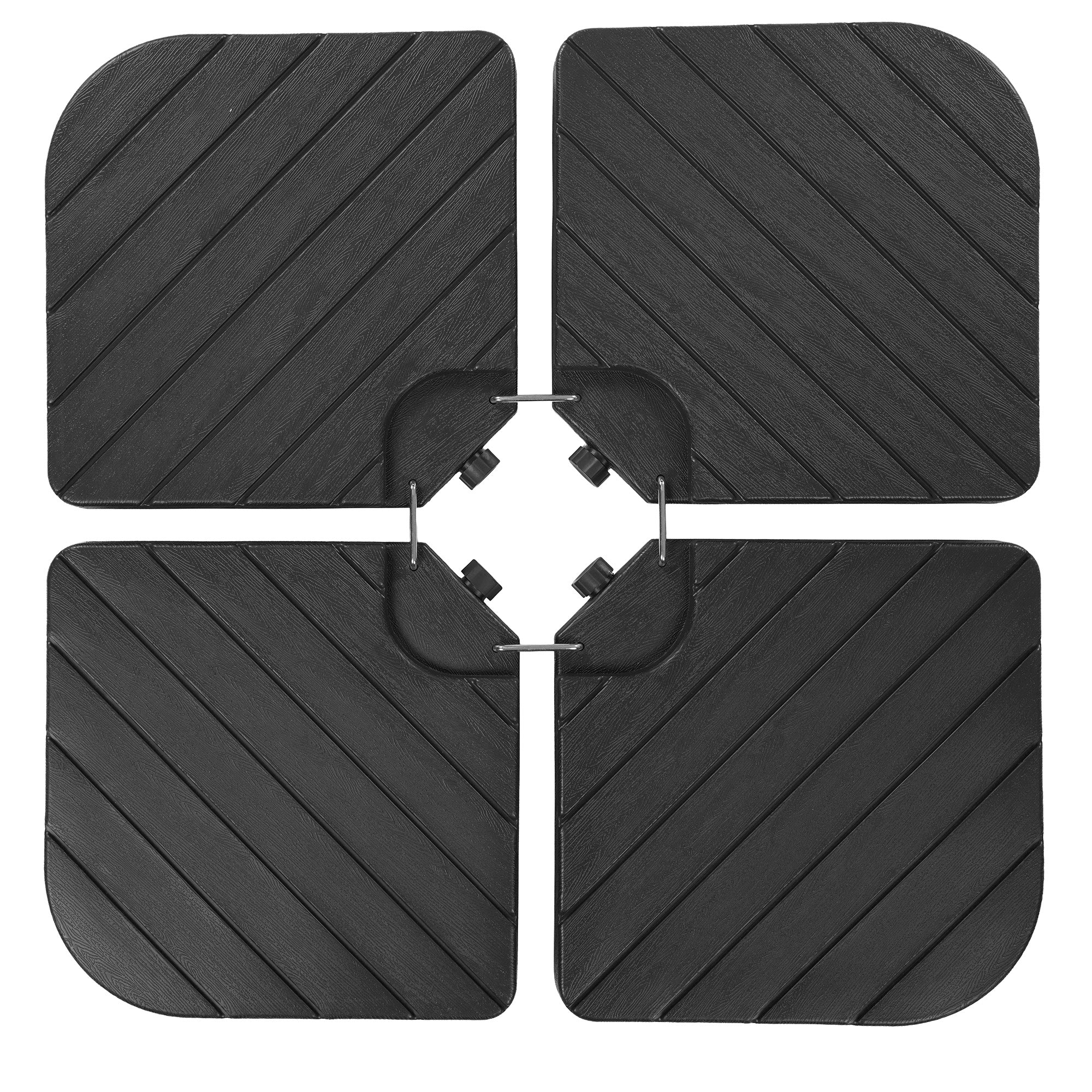 4-Piece Cantilever Umbrella Base Weight Set, Wood Grain Finish