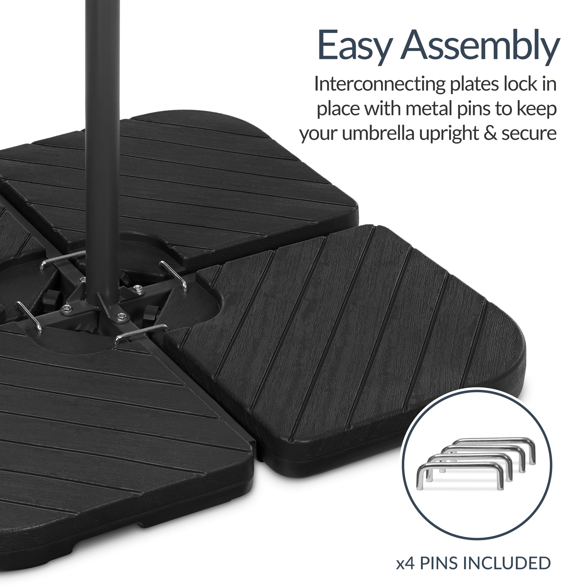 4-Piece Cantilever Umbrella Base Weight Set, Wood Grain Finish