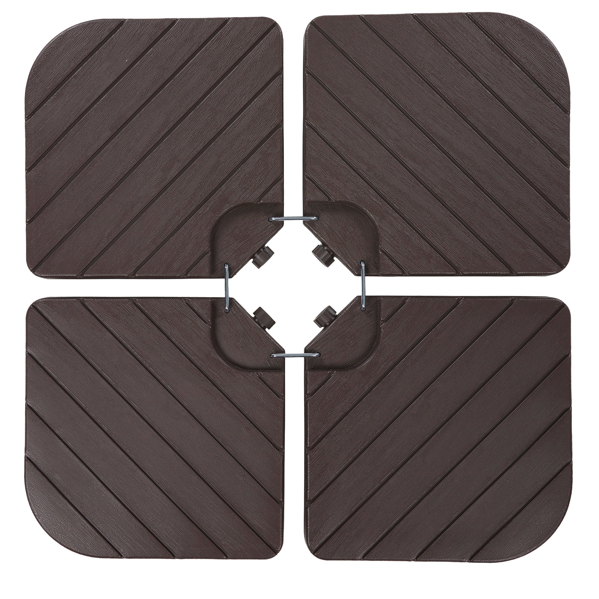 4-Piece Cantilever Umbrella Base Weight Set, Wood Grain Finish