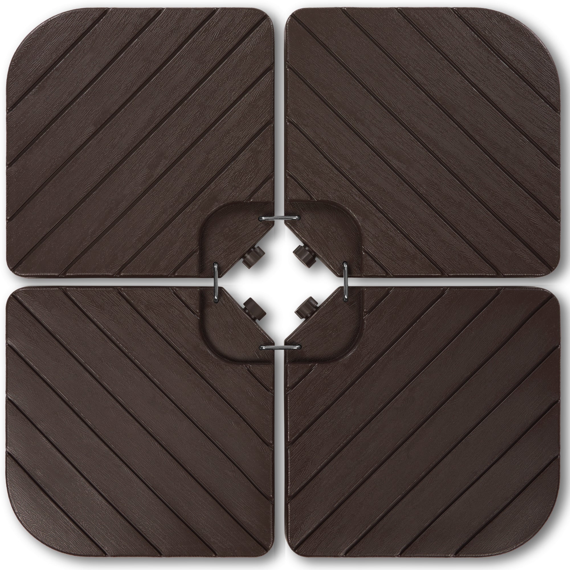 4-Piece Cantilever Umbrella Base Weight Set, Wood Grain Finish