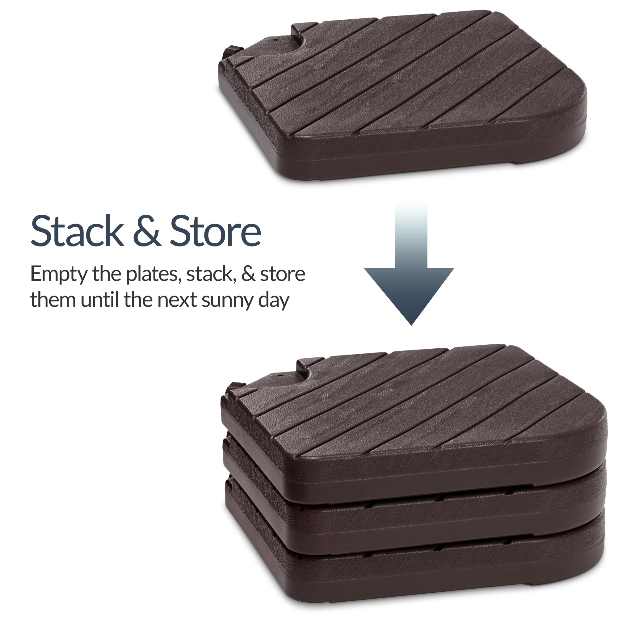 4-Piece Cantilever Umbrella Base Weight Set, Wood Grain Finish