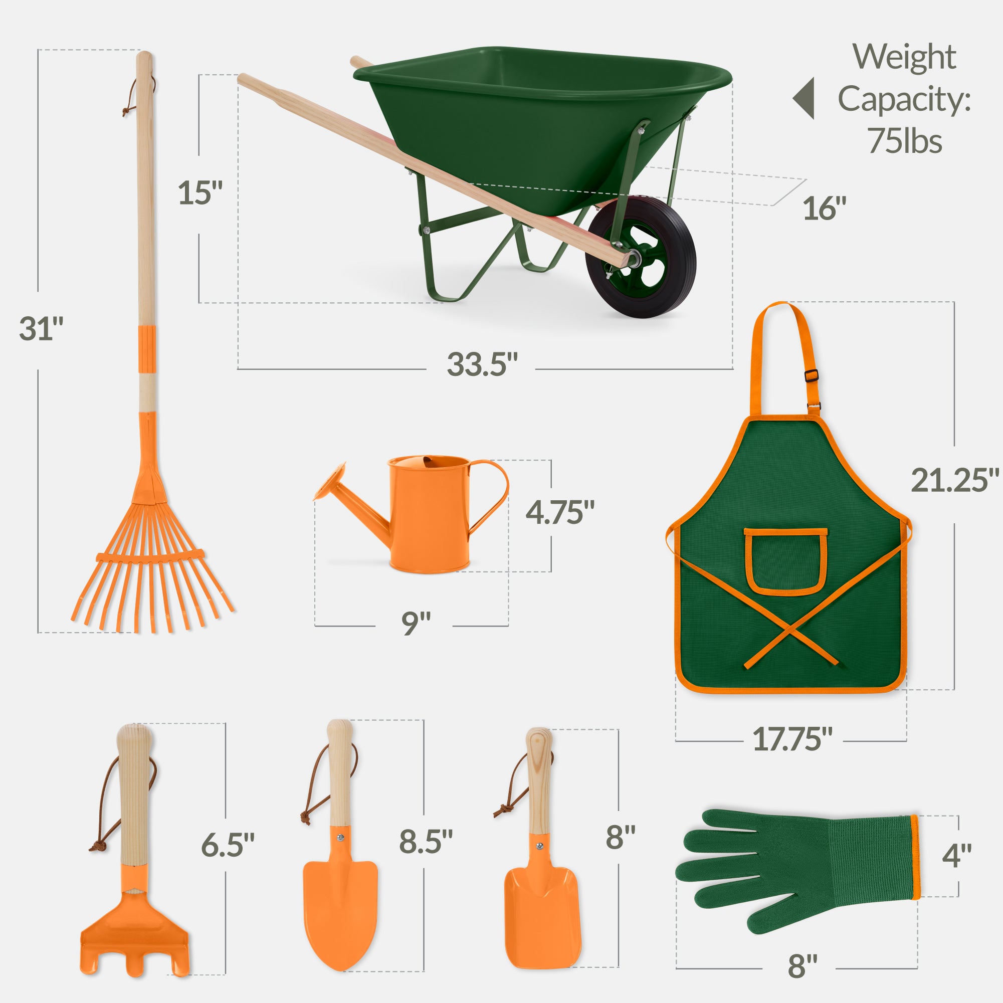 garden tool sets for sale Kids Wheelbarrow and 8pc Gardening Tool Set