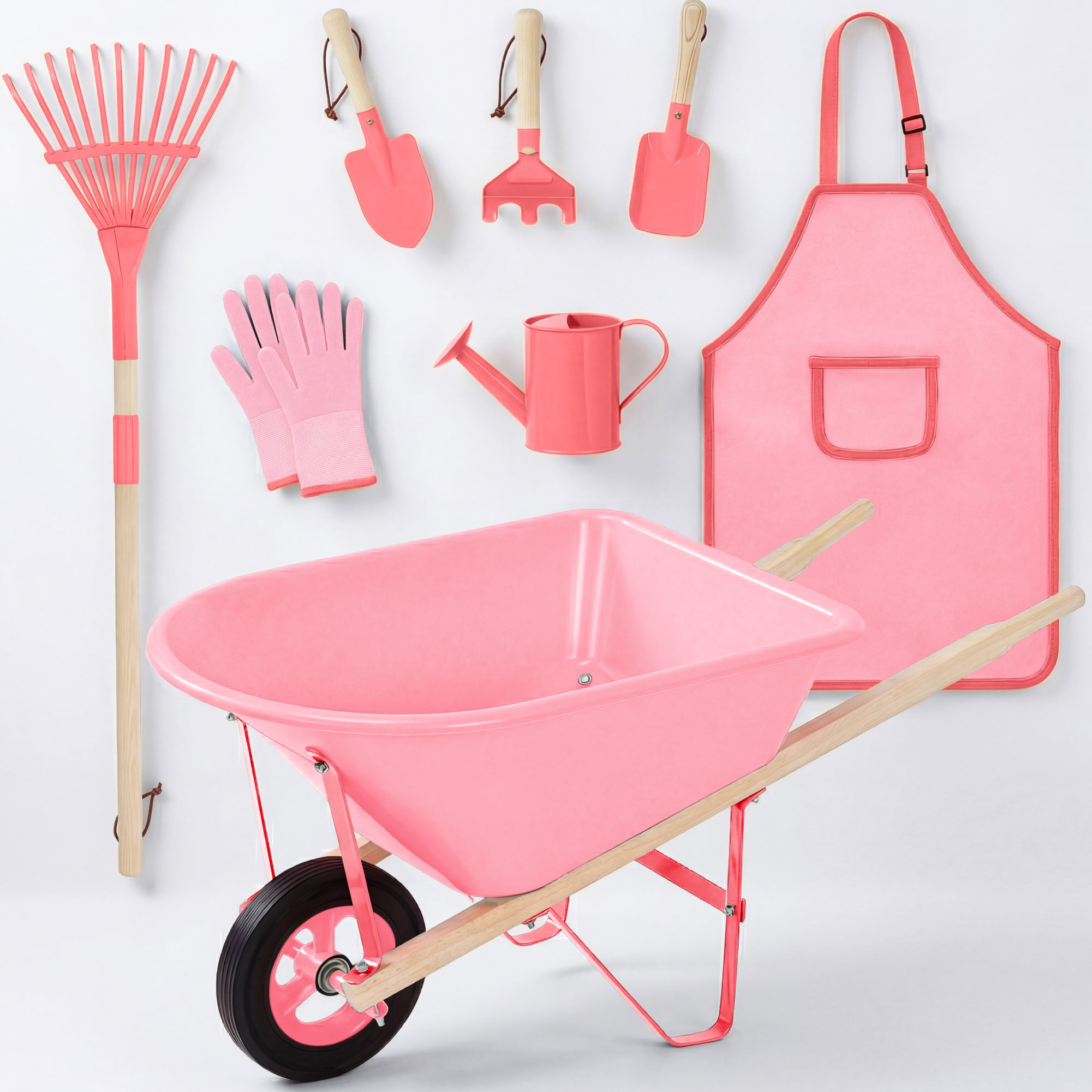 Kids Gardening Tool Set with Wheelbarrow 8pc