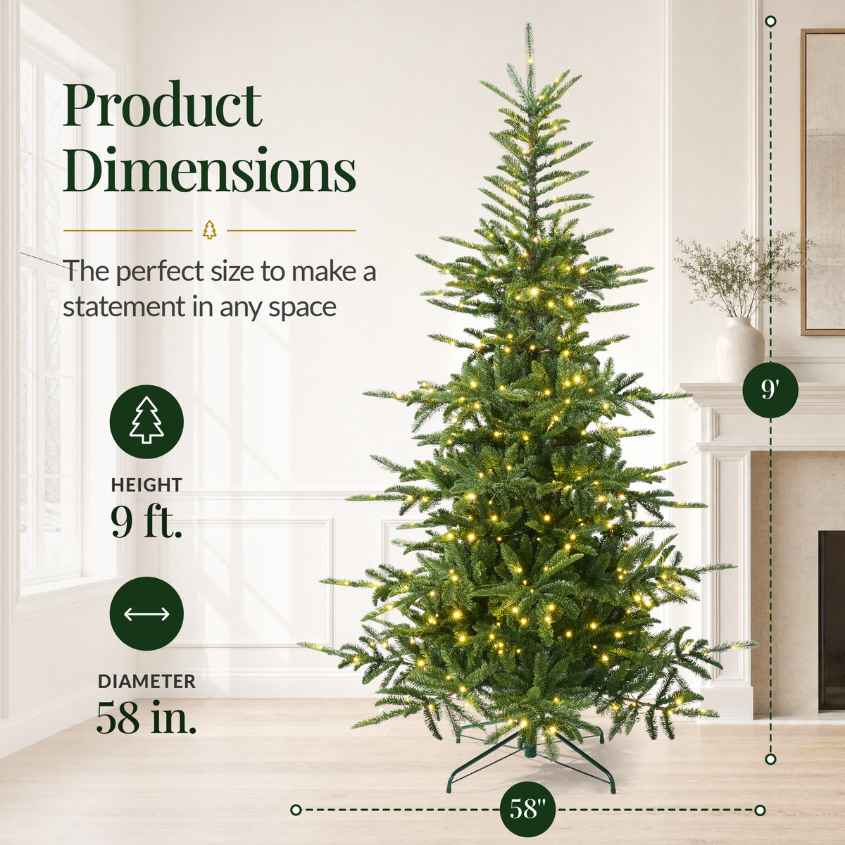 Pre-Lit Artificial Noblecrest Fir Christmas Tree Holiday Decor