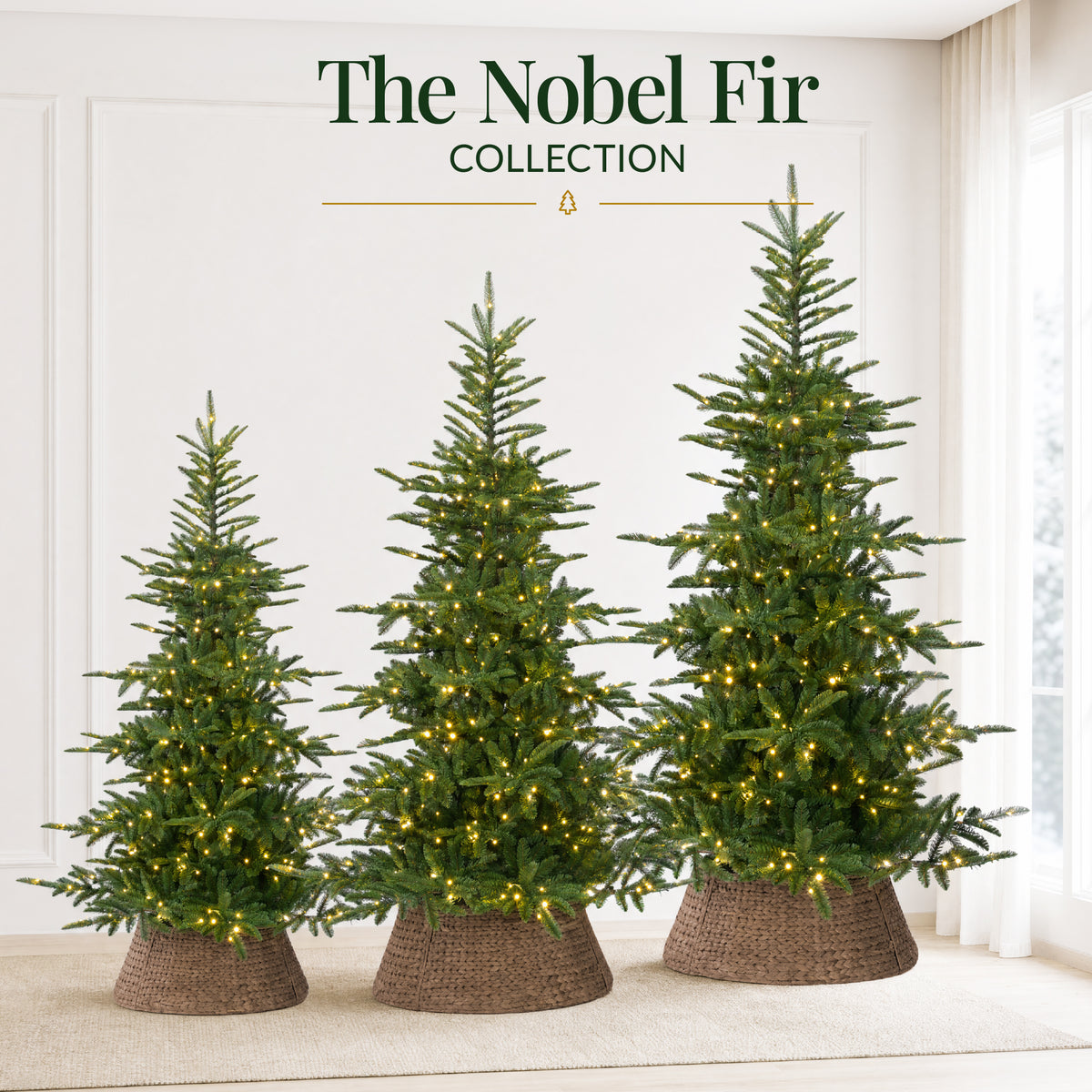 Pre-Lit Artificial Noblecrest Fir Christmas Tree Holiday Decor