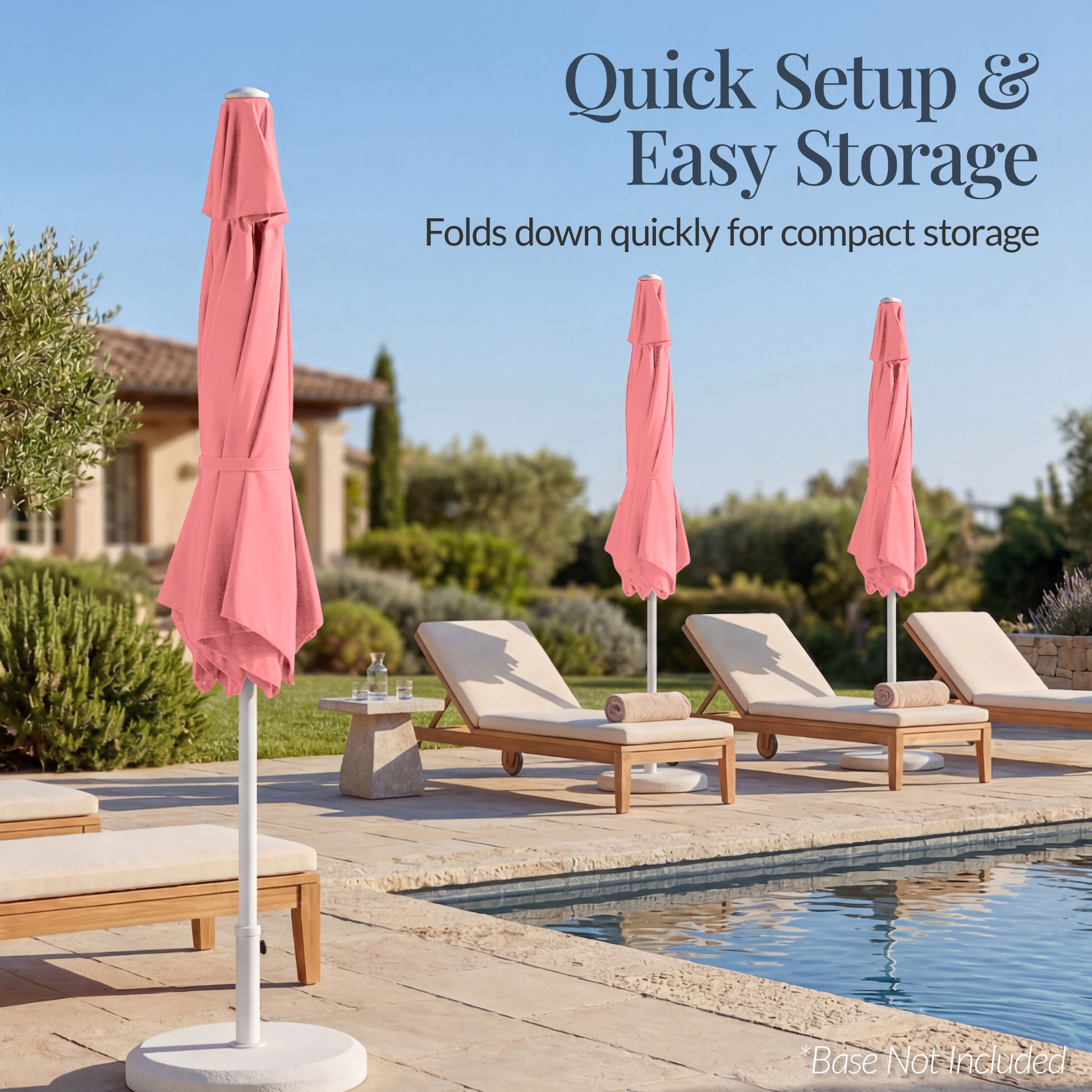 7.5ft Patio Market Umbrella with White Pole, Push Button Tilt and Cran – Best Choice Products