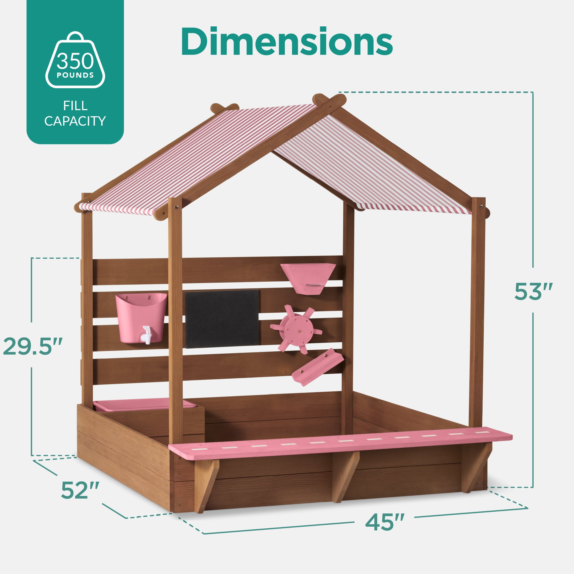 Deluxe Wooden Sandbox with Canopy & Water Table for Kids – Best