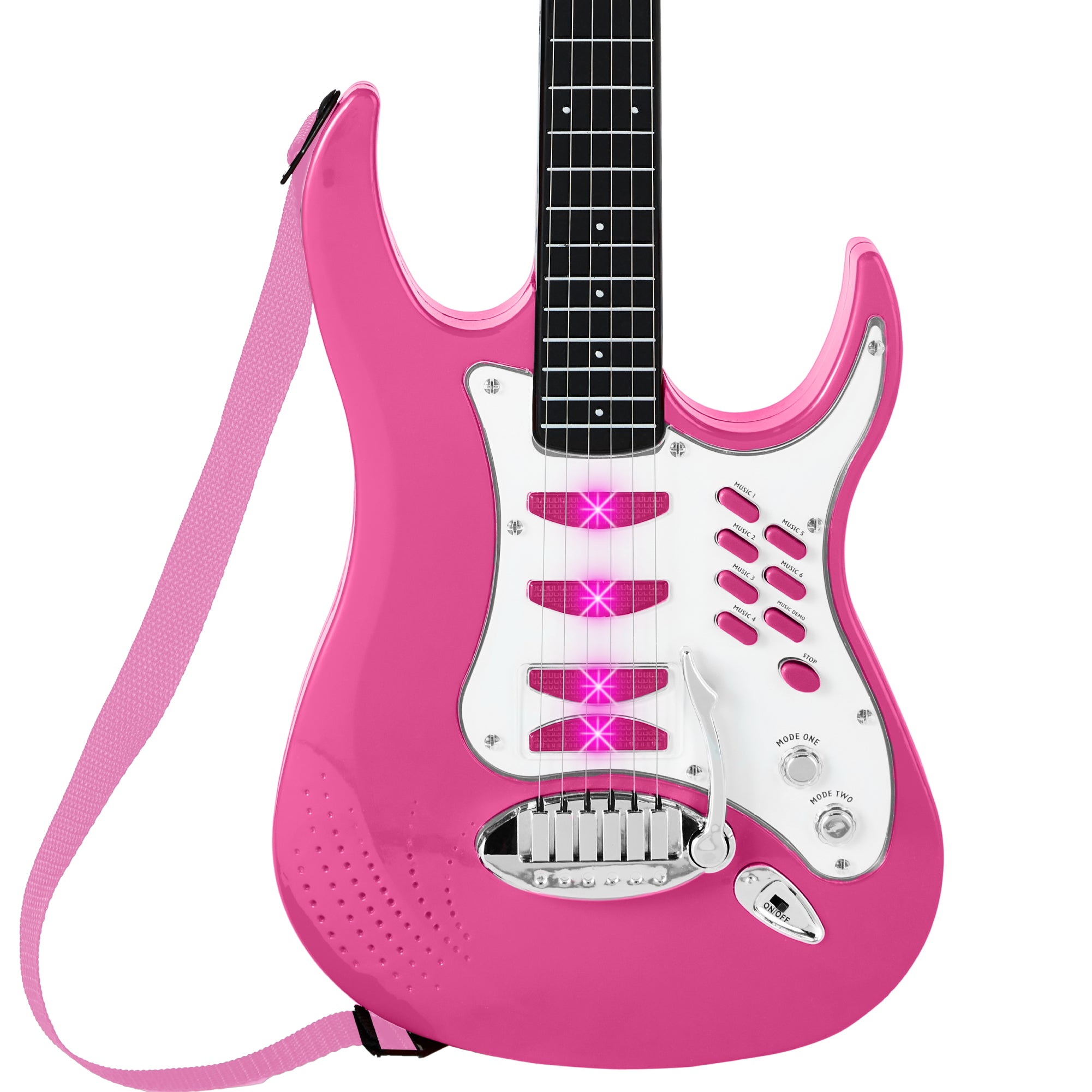 Kids Electric Guitar Toy Play Set w/ 6 Songs, Microphone, Amp