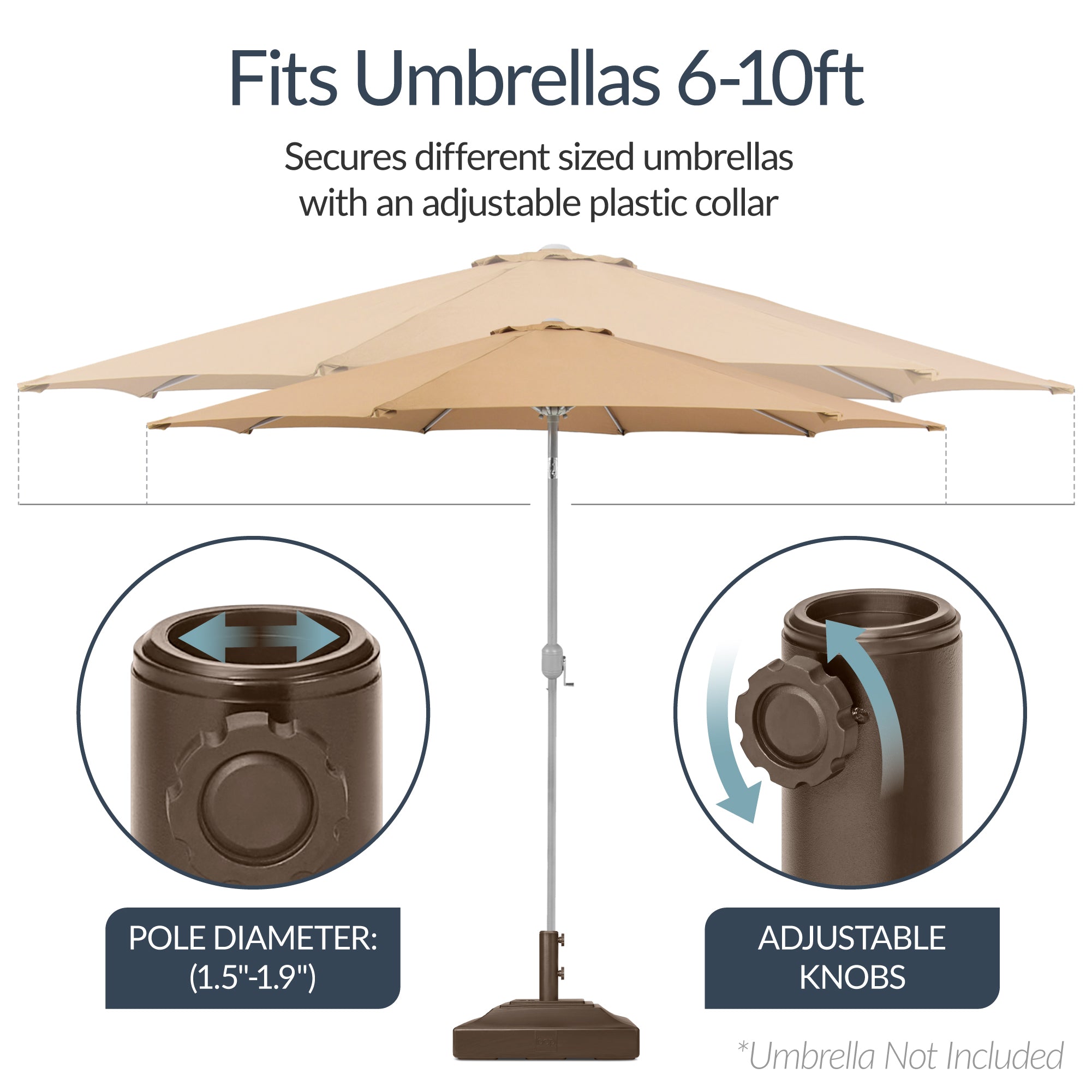 best choice products mobile hdpe plastic patio umbrella base Plastic Patio Umbrella Base Pole Holder Accessory w/ Adjustable Knob