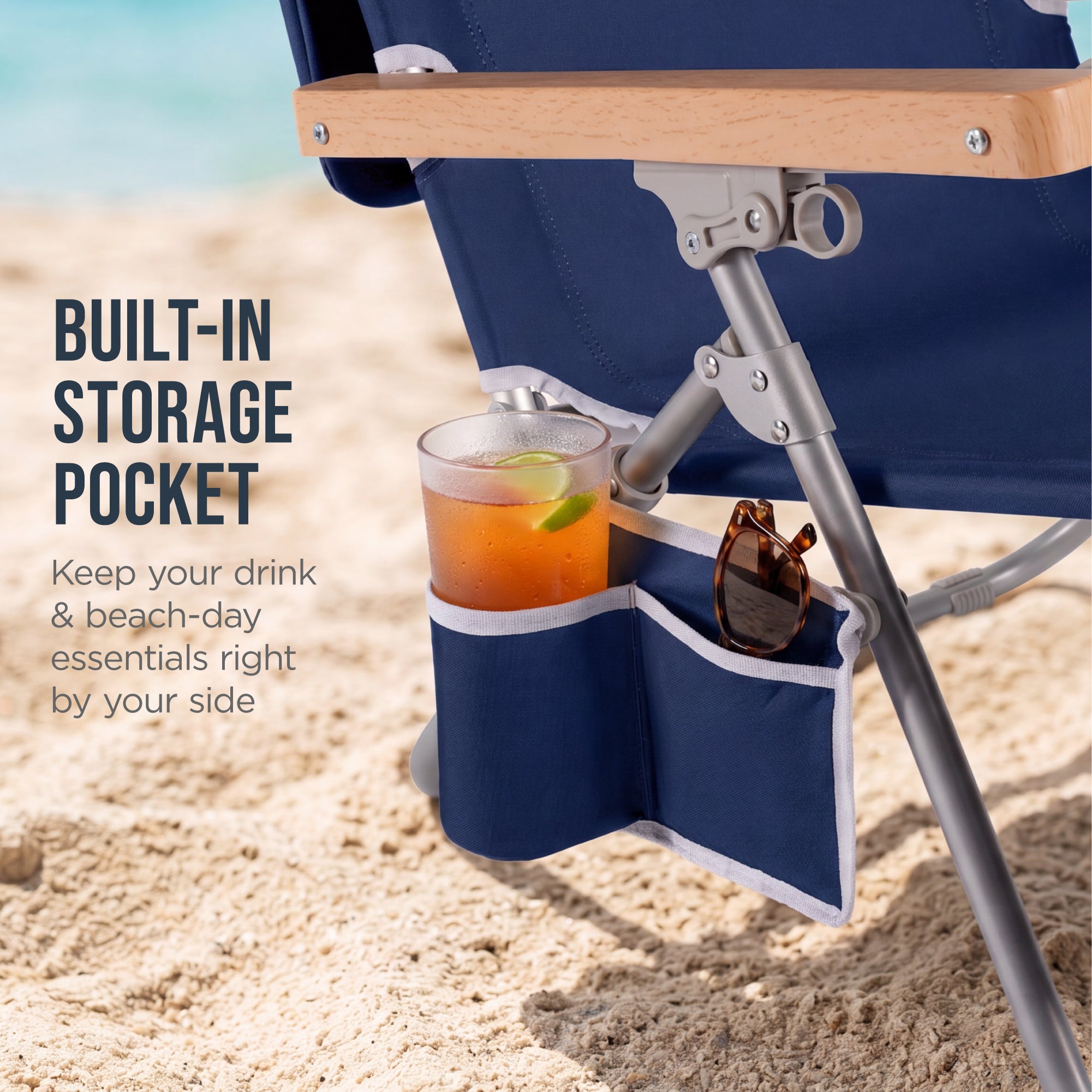 Zero Gravity Beach Chair with Adjustable Canopy and Carry Straps