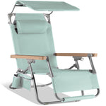 Beach Chair with Adjustable Canopy, Zero Gravity with Carry Straps