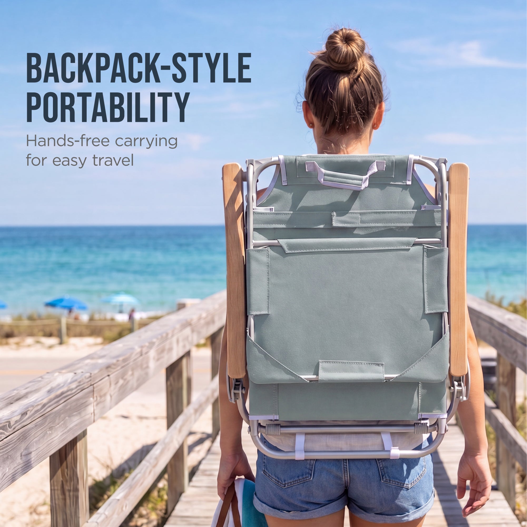 Zero Gravity Beach Chair with Adjustable Canopy and Carry Straps