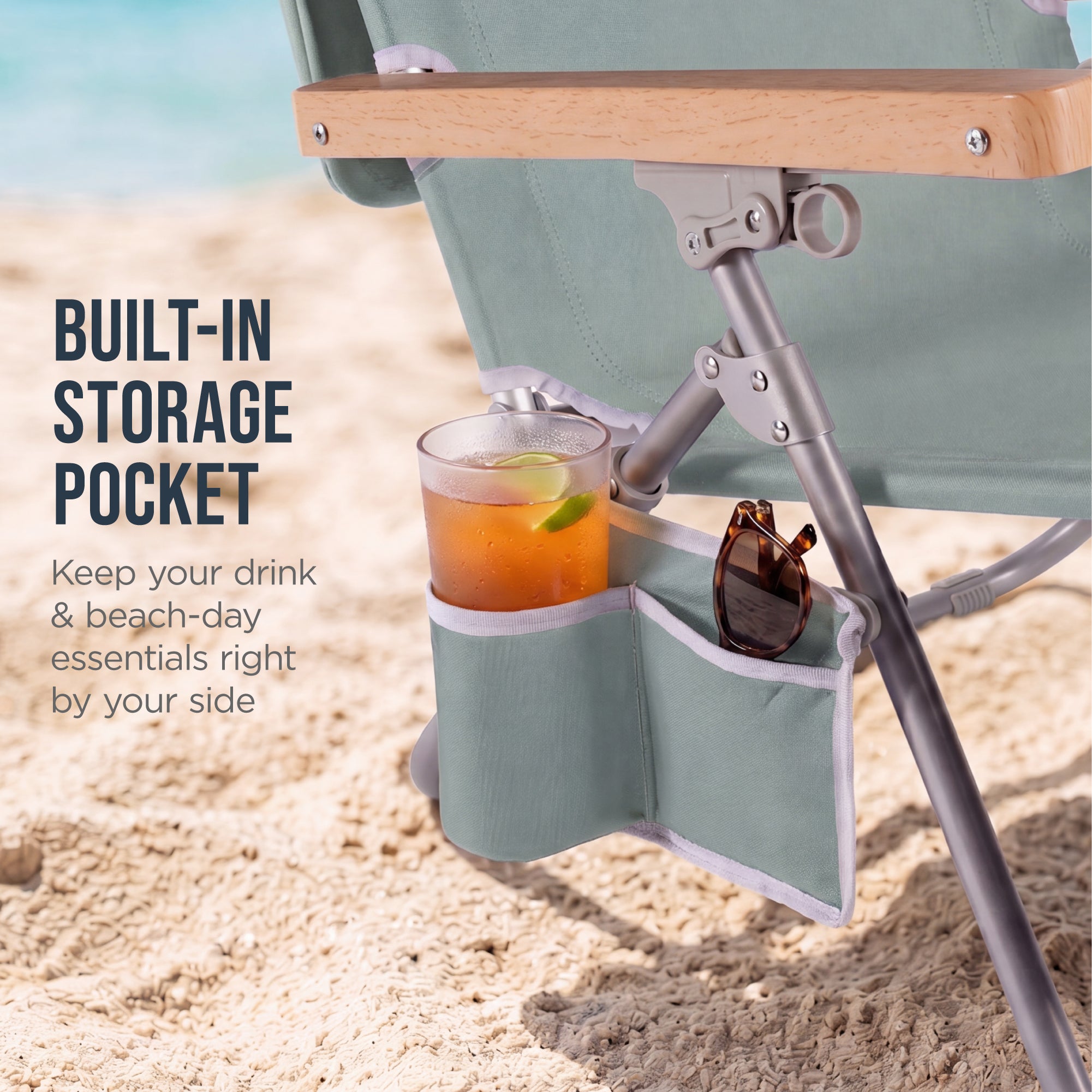 Zero Gravity Beach Chair with Adjustable Canopy and Carry Straps