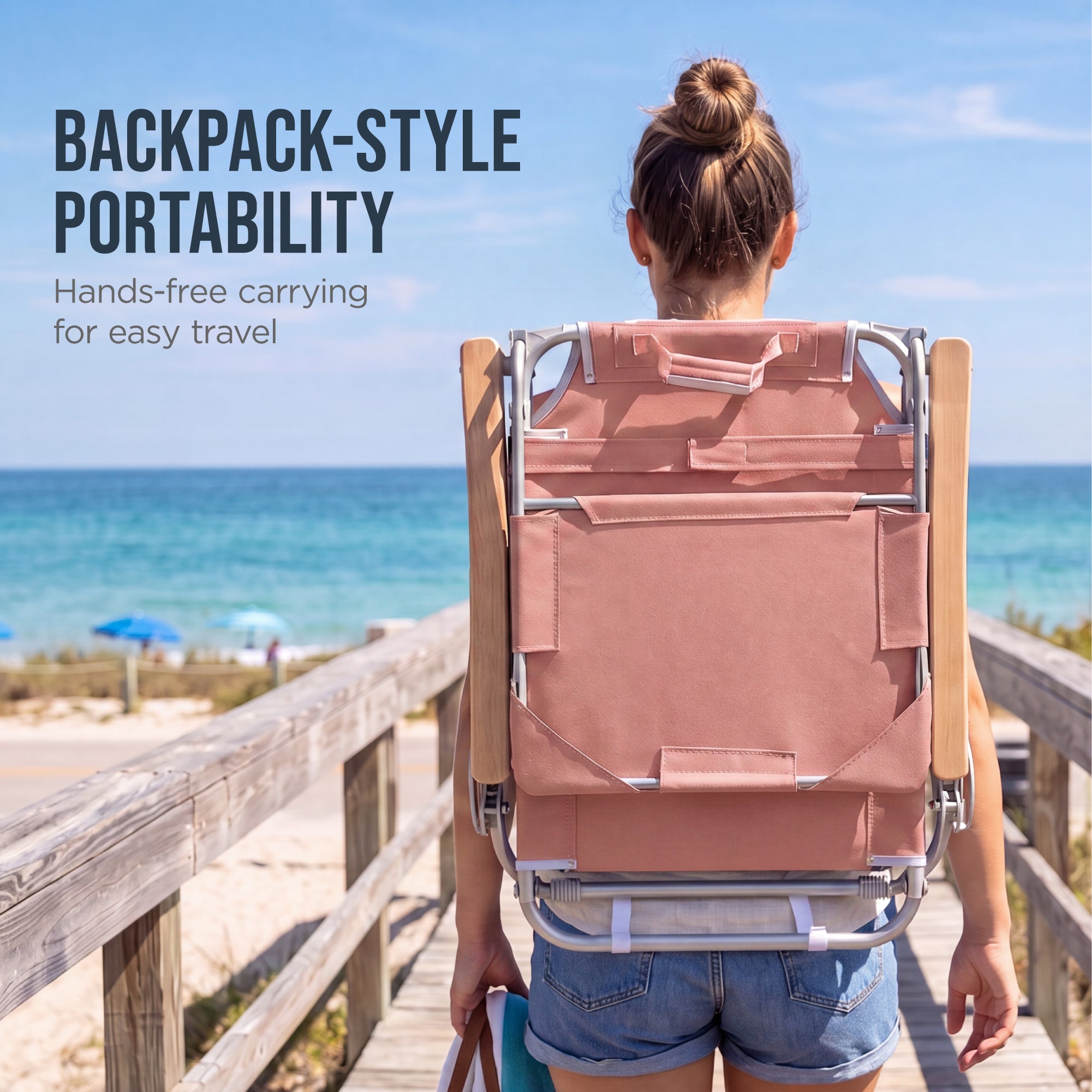 Zero Gravity Beach Chair with Adjustable Canopy and Carry Straps