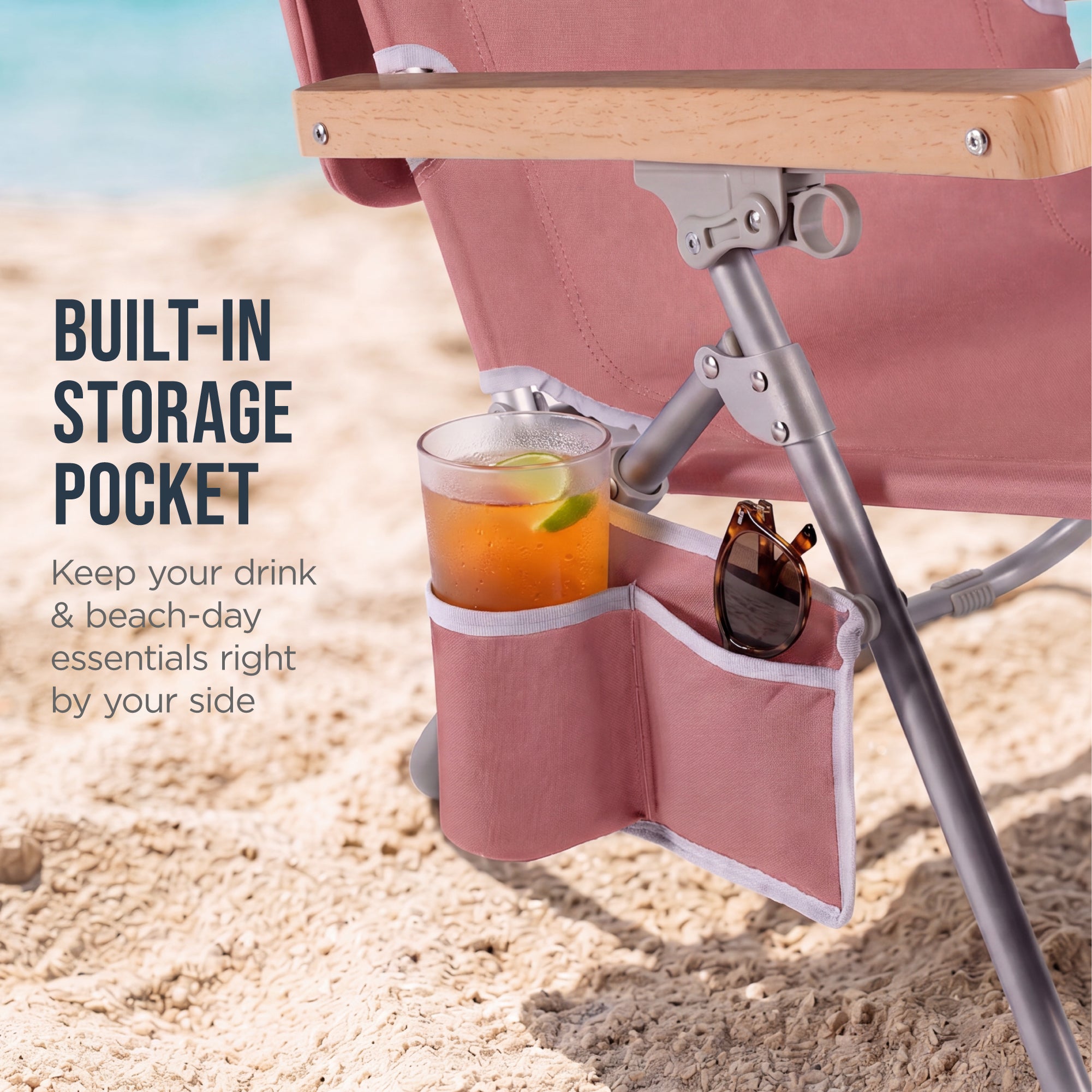 Zero Gravity Beach Chair with Adjustable Canopy and Carry Straps