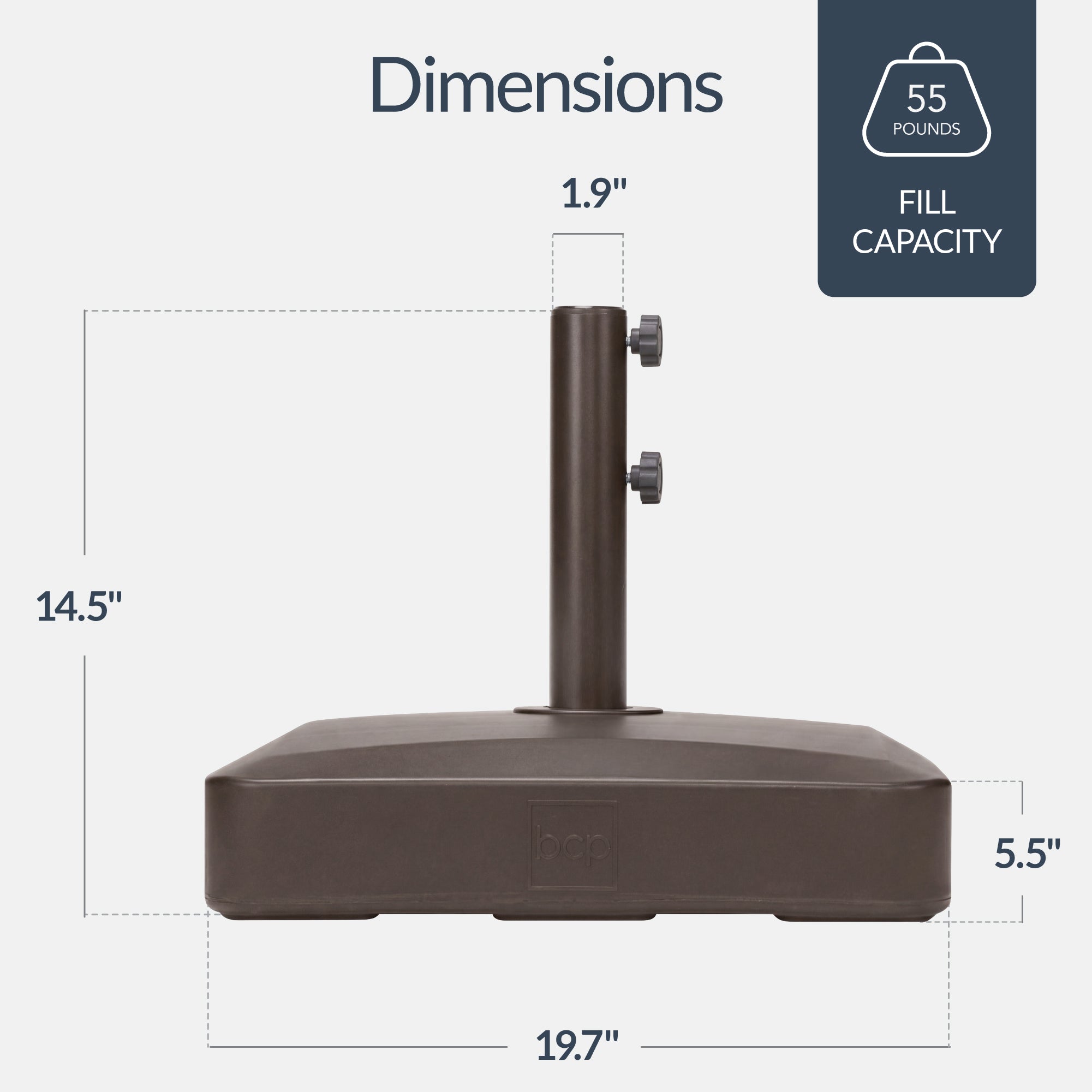 Plastic Patio Umbrella Base Pole Holder Accessory w/ Adjustable Knob