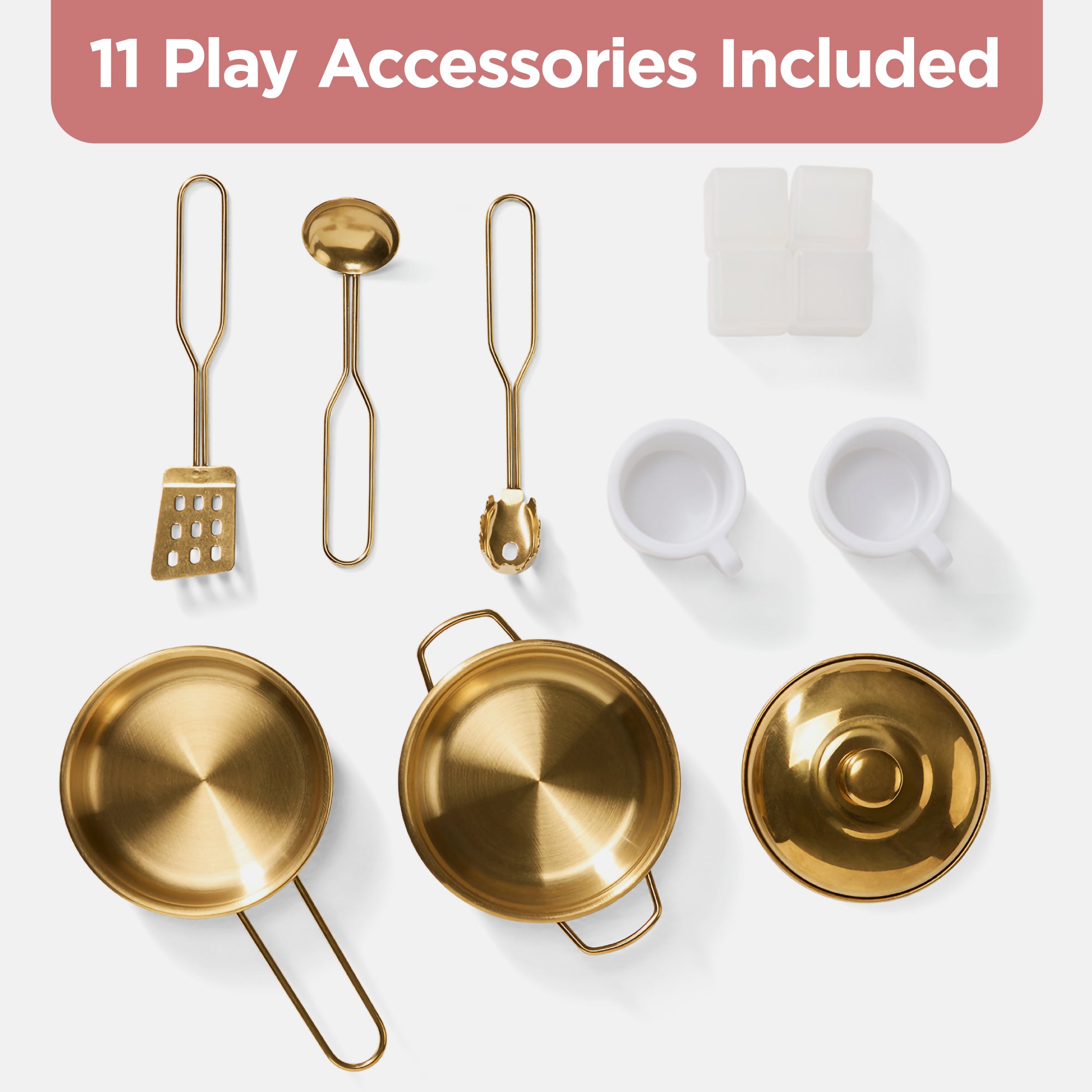 Corner Play Kitchen for Kids, Wooden Toy Kitchen w/ Espresso & Ice Maker
