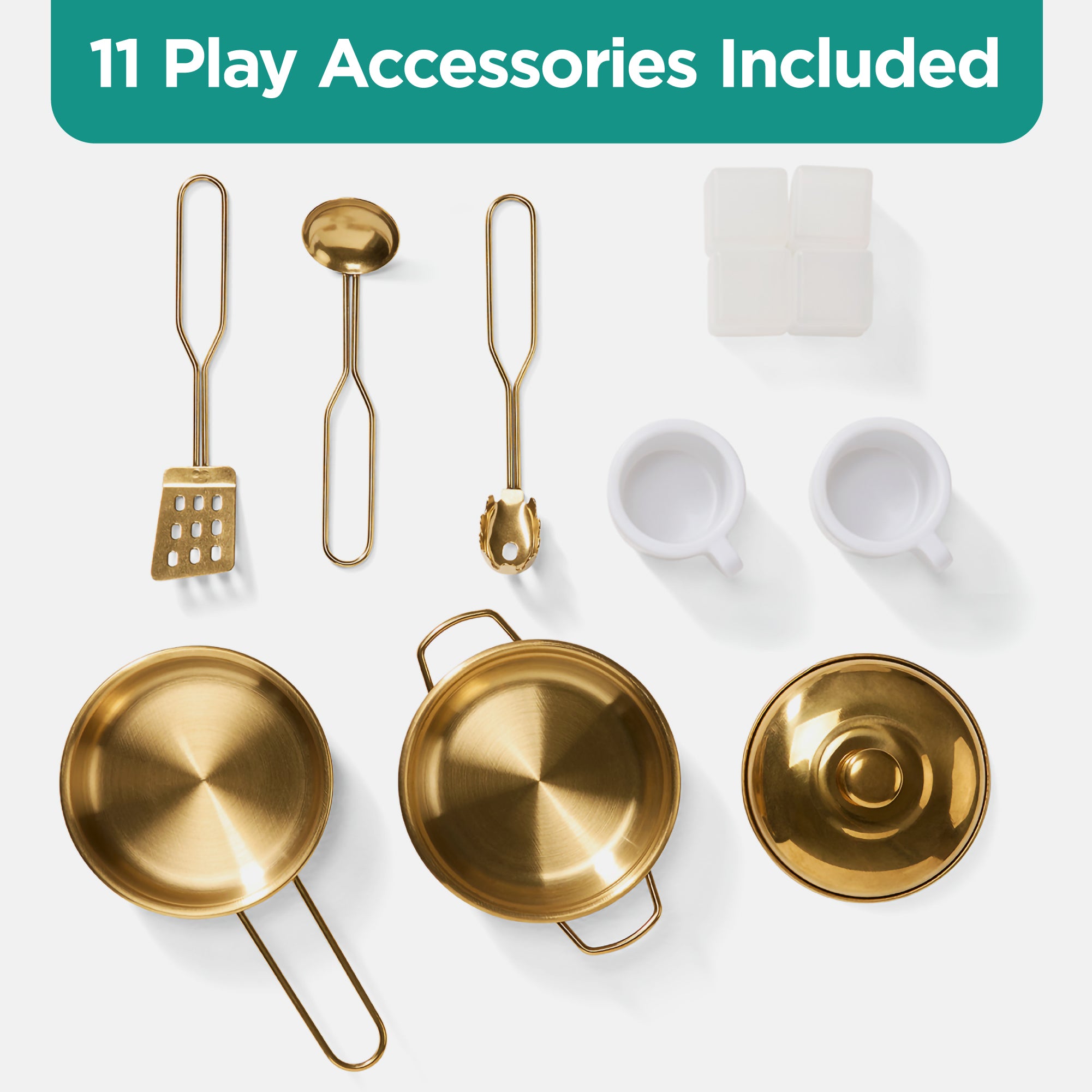 Corner Play Kitchen for Kids, Wooden Toy Kitchen w/ Espresso & Ice Maker