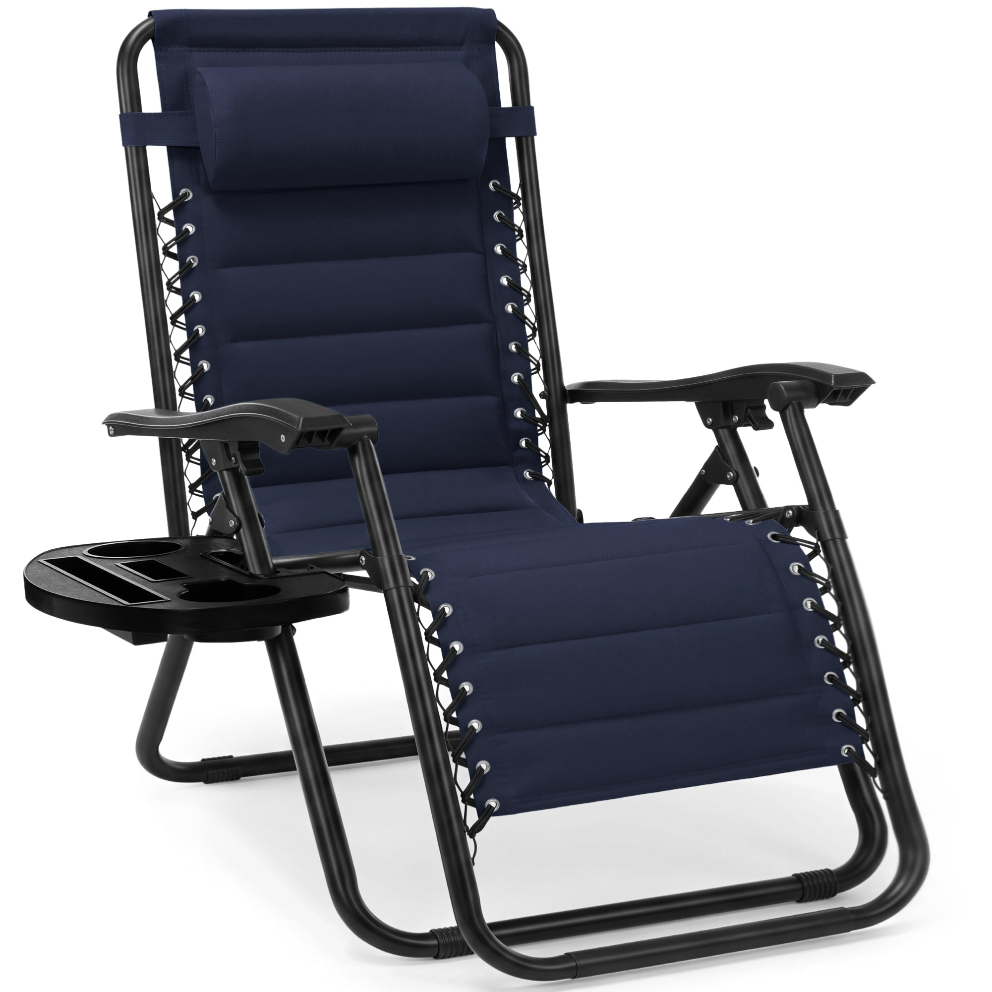 Padded Zero Gravity Recliner Lounger w/Side Tray