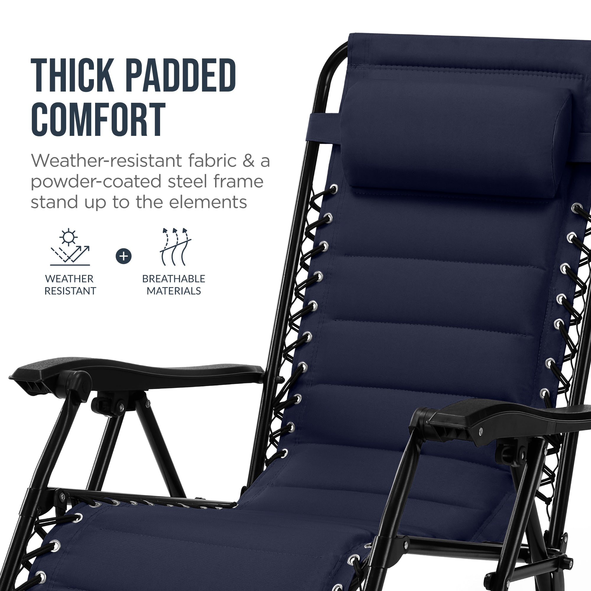 Padded Zero Gravity Recliner Lounger w/Side Tray