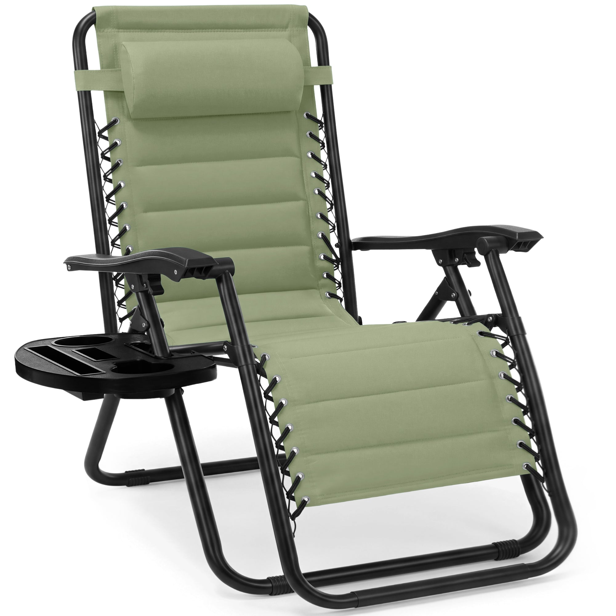 Padded Zero Gravity Recliner Lounger w/Side Tray