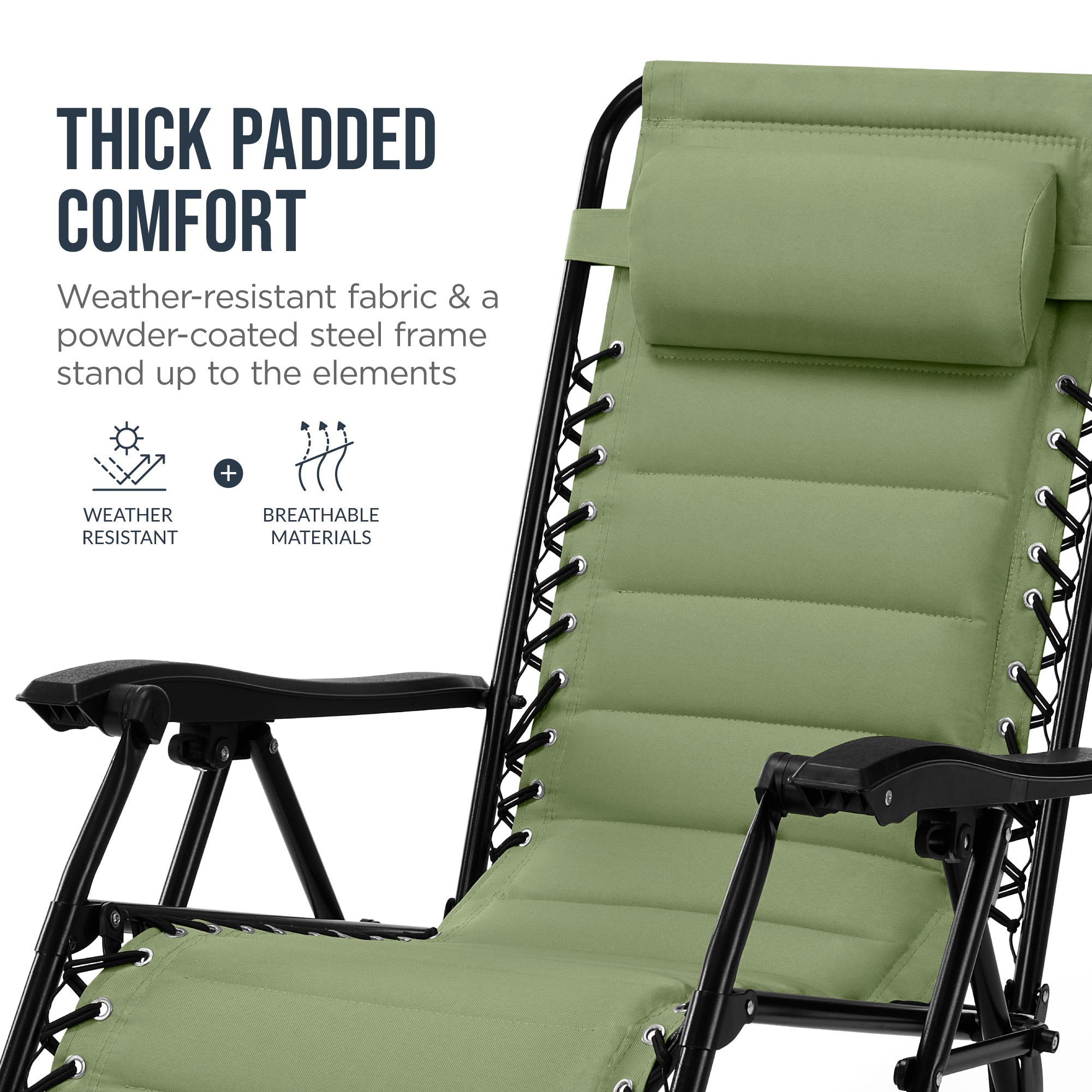 Padded Zero Gravity Recliner Lounger w/Side Tray