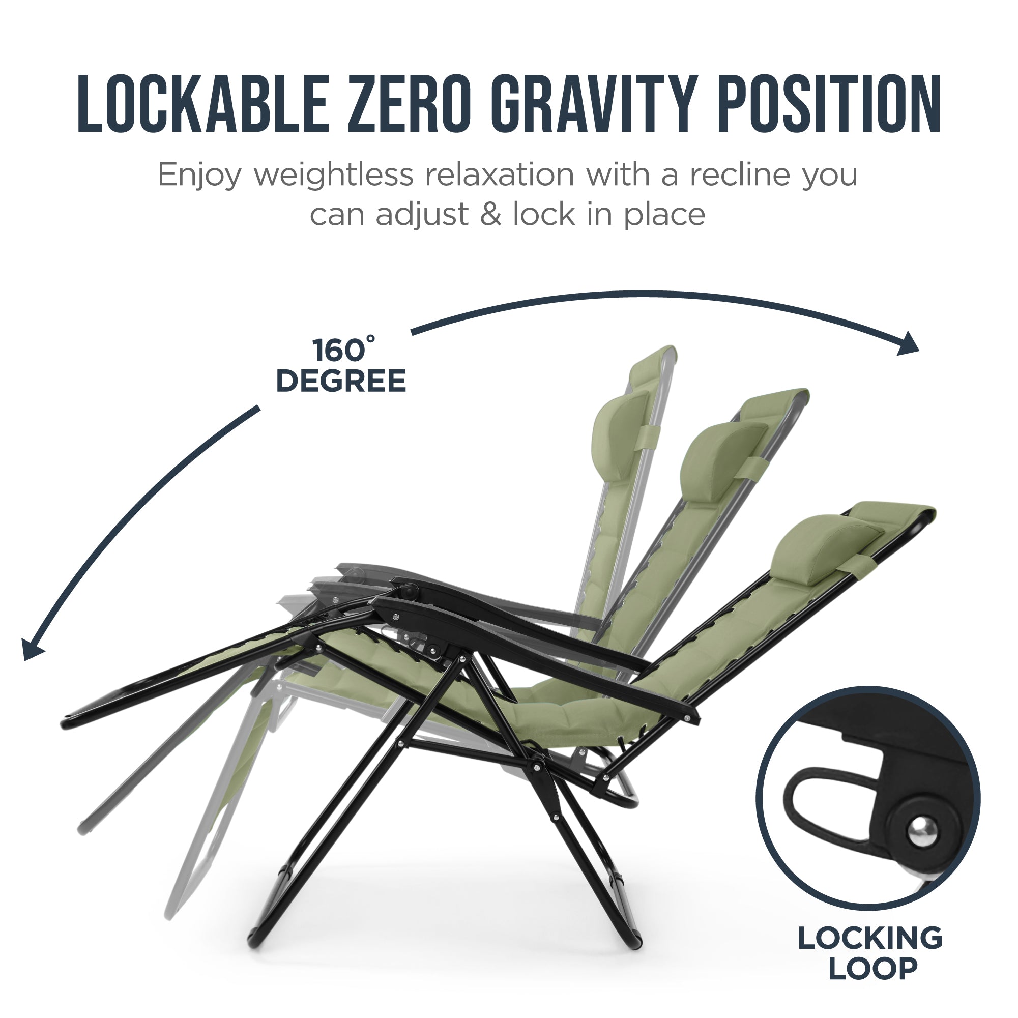 Padded Zero Gravity Recliner Lounger w/Side Tray