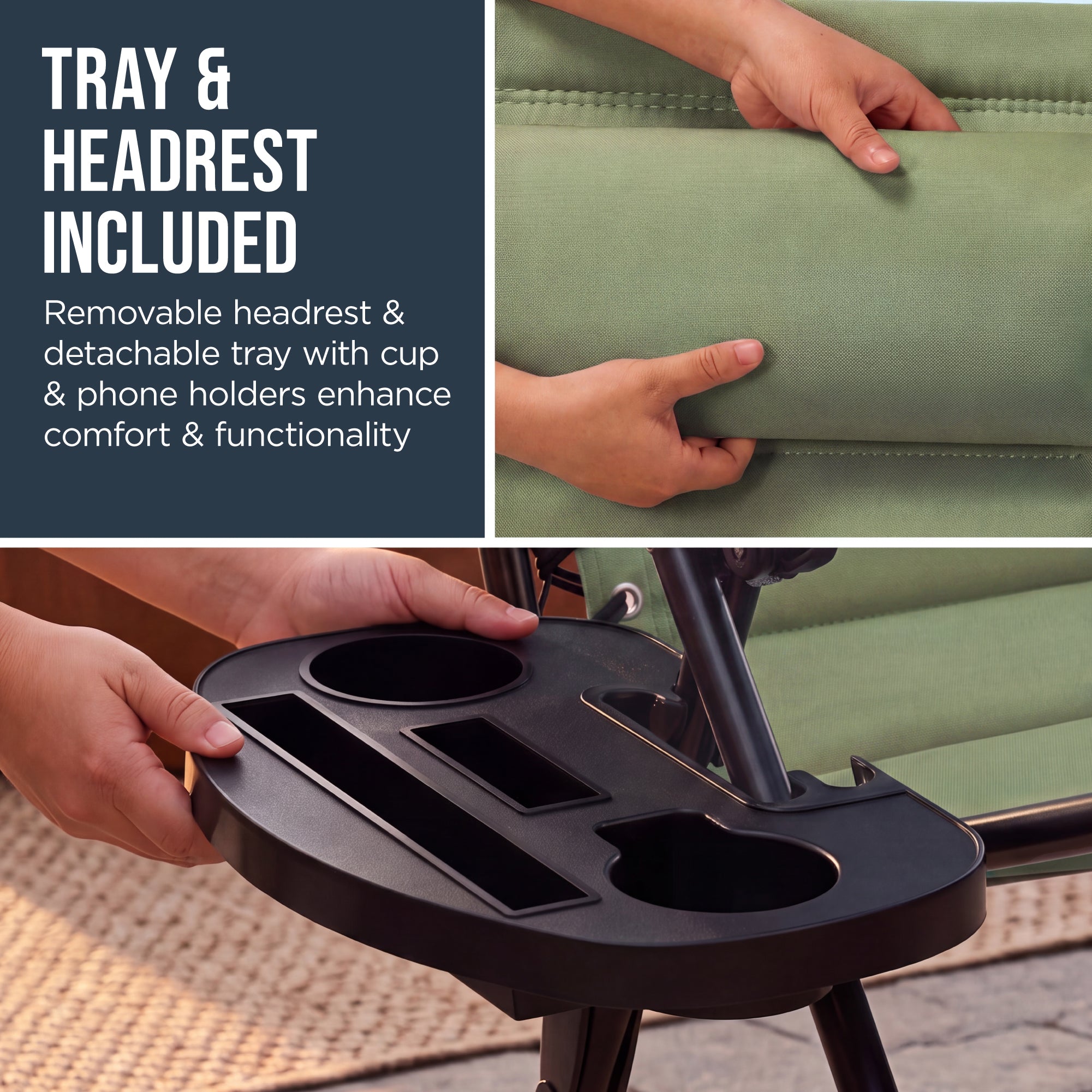Padded Zero Gravity Recliner Lounger w/Side Tray