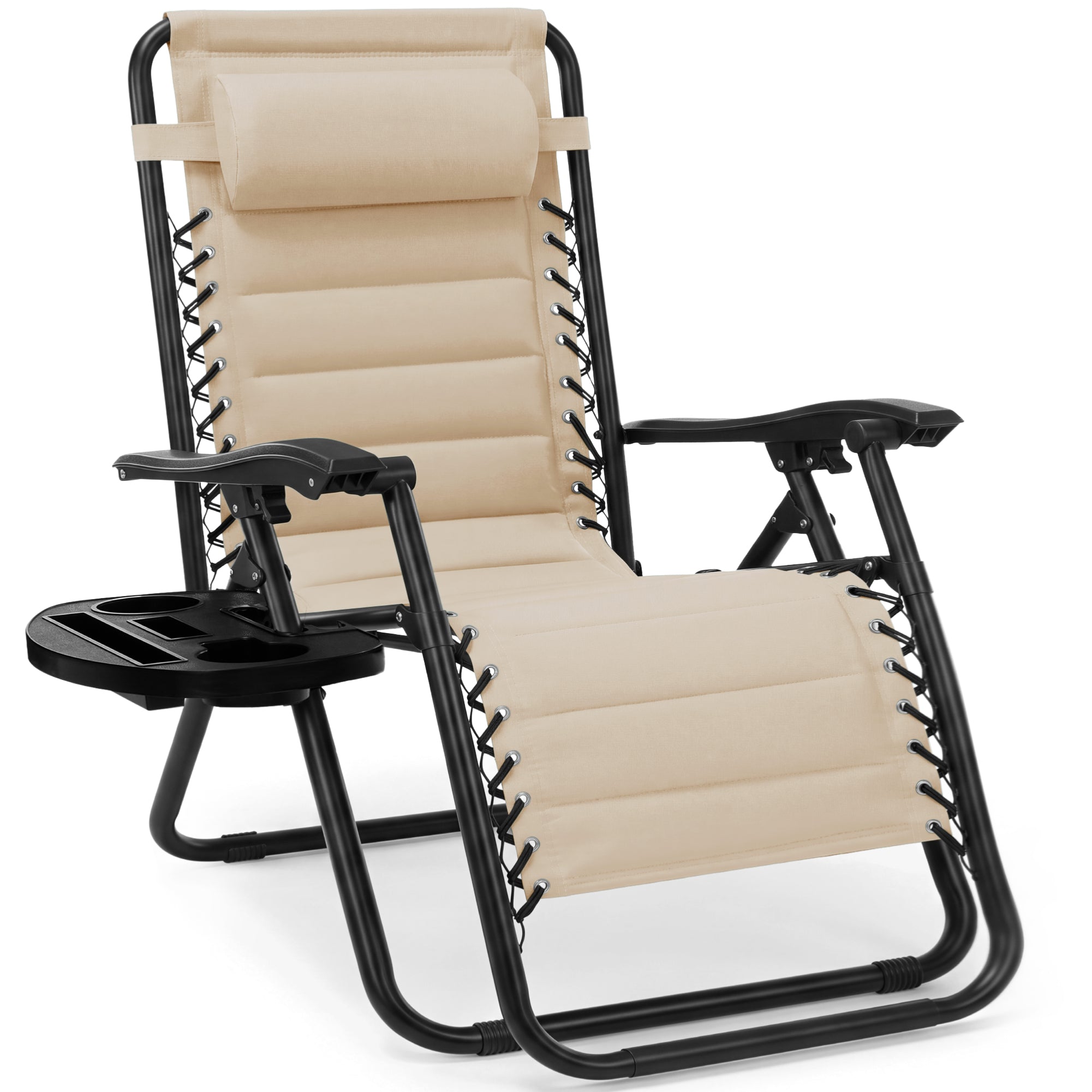 Padded Zero Gravity Recliner Lounger w/Side Tray