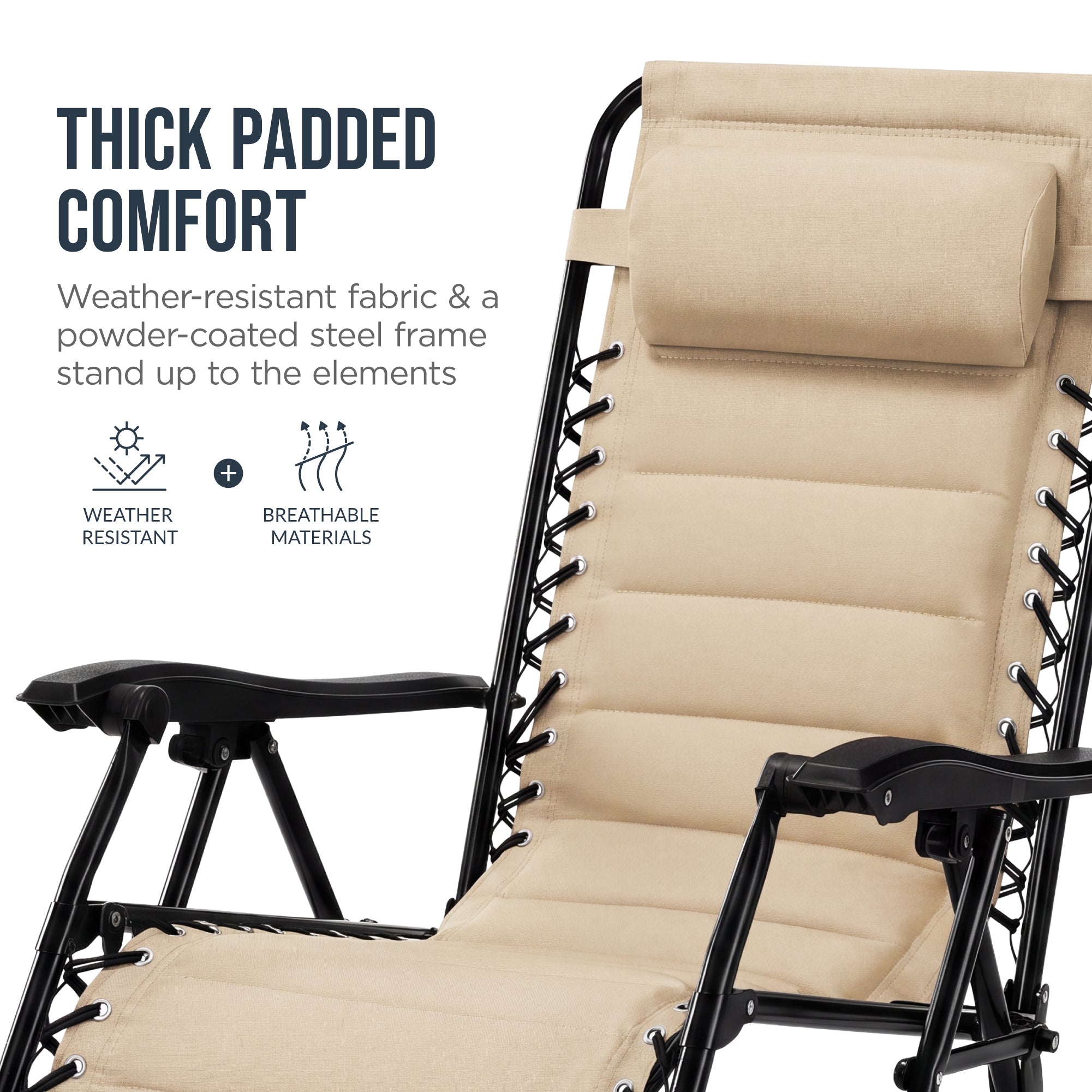 Padded Zero Gravity Recliner Lounger w/Side Tray