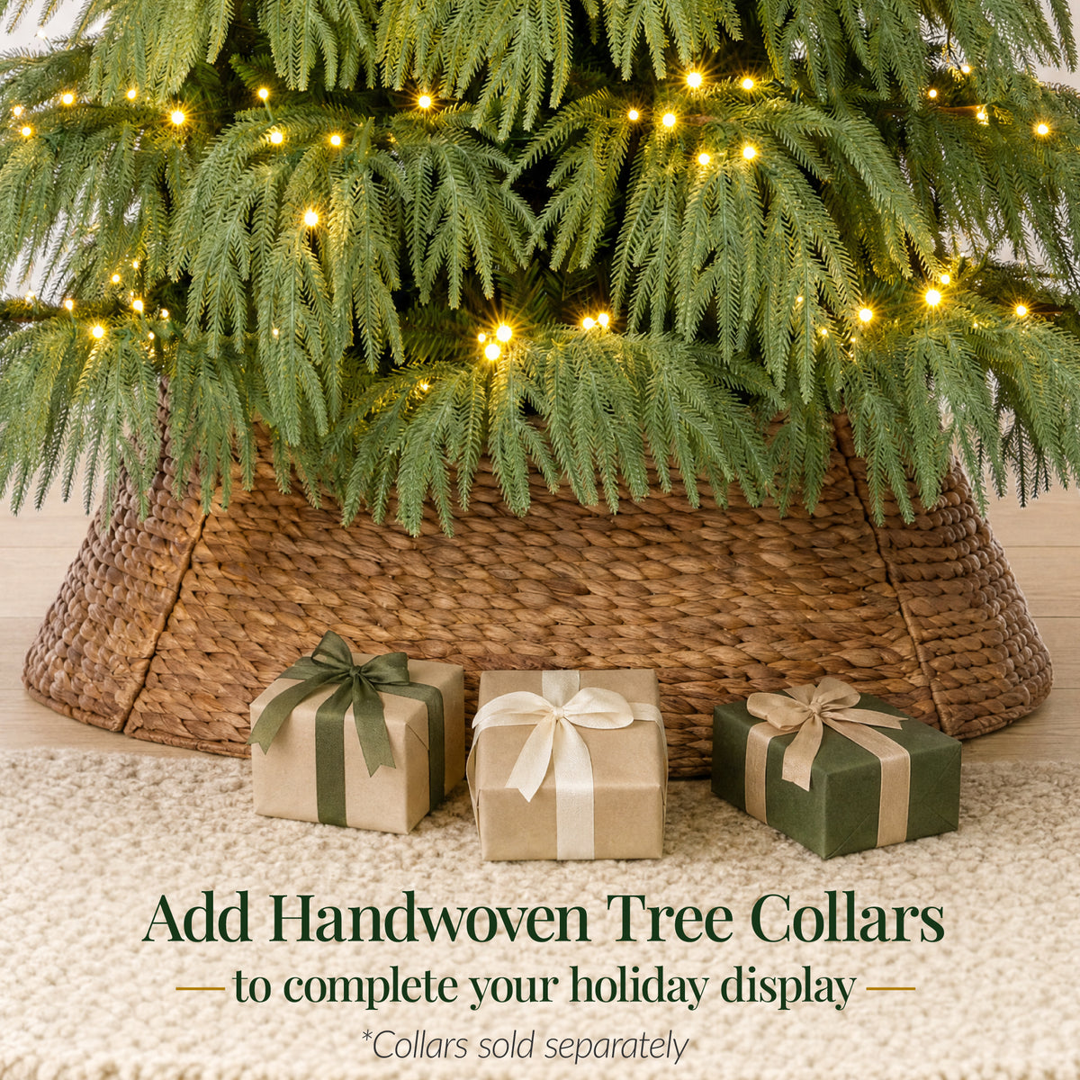 Pre-Lit Artificial Norfolk Pine Christmas Tree Downswept Noble Holiday Decor