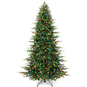 Artificial Pre-lit Aspen Slim Christmas Tree, Multicolored Twinkling C7 LEDs