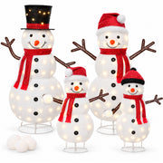 Lighted 4ft Pop-Up Christmas Snowman Family Large Prelit Outdoor Yard Decor