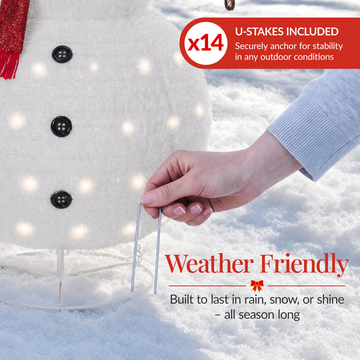 Lighted 4ft Pop-Up Christmas Snowman Family Large Prelit Outdoor Yard Decor