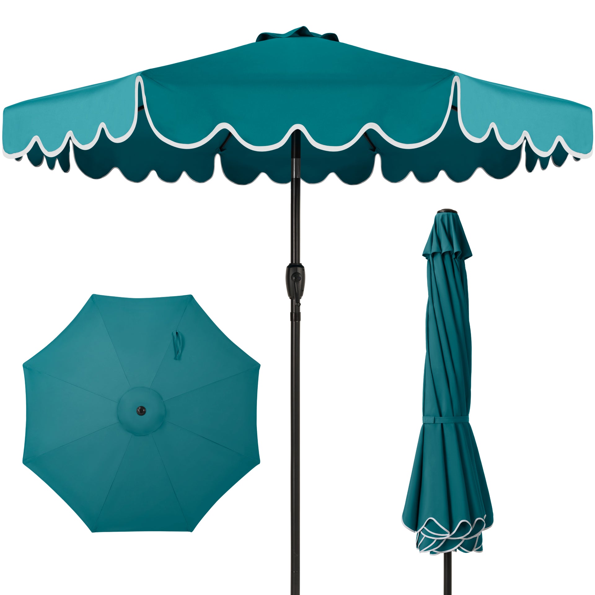 chep patio umbrella SC-PATIO Turn up the island sounds and get out of the sun with this high quality 9ft Patio Market Umbrella, Scallop