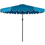 9ft Patio Market Umbrella, Scallop Trim, UV-Fade-Resistant, Crank & Tilt