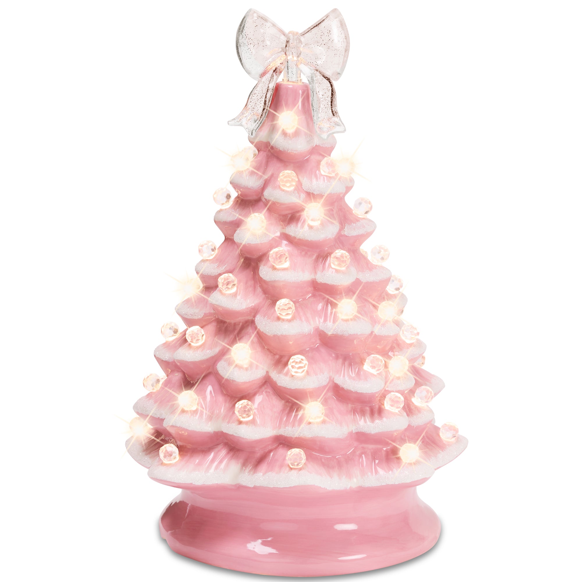 Ceramic Christmas Tree, Pre-lit Tabletop Holiday Tree