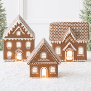 Ceramic Gingerbread House Lighted Christmas Decor, Battery Powered