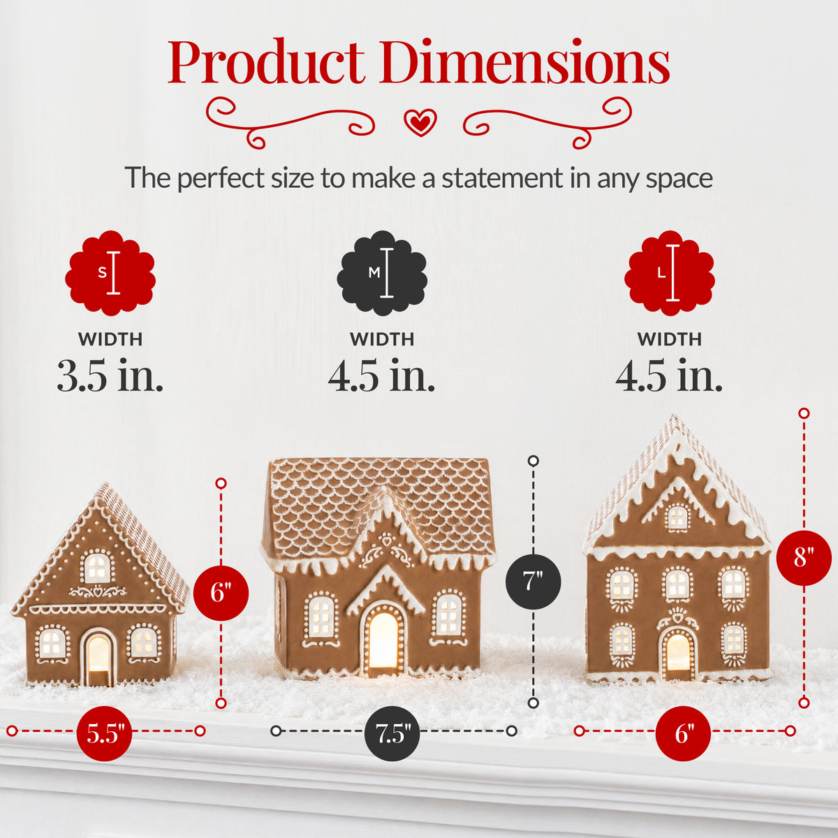 Ceramic Gingerbread House Lighted Christmas Decor, Battery Powered