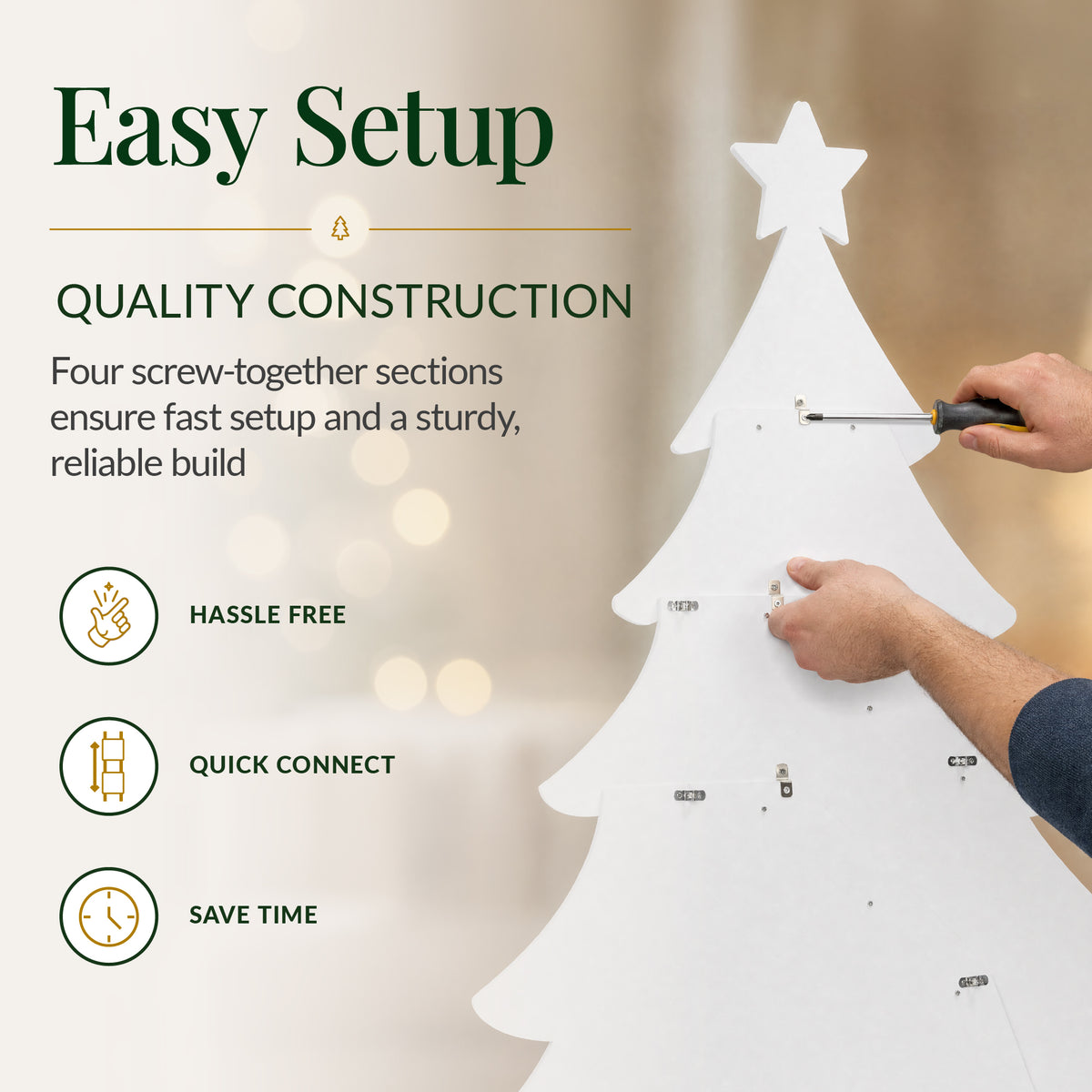 4Ft PVC Outdoor Christmas Tree Yard Silhouette 48in Weather Resistant Decor