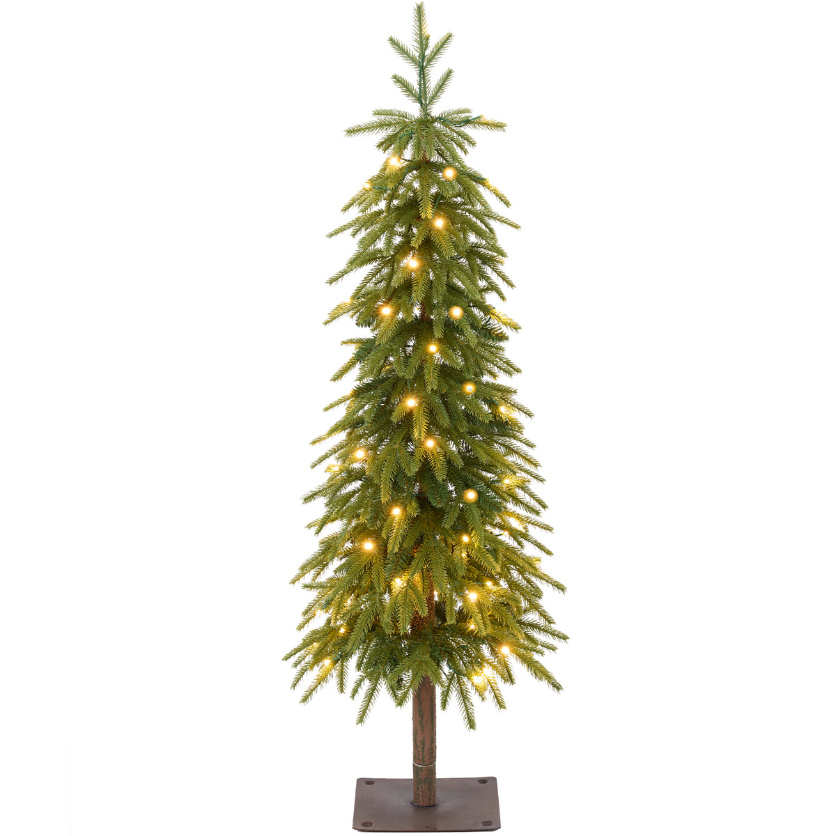 Artificial Downswept Aspen Christmas Tree Twinkling White LEDs