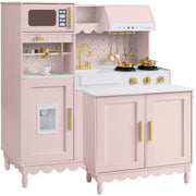Kids Play Kitchen Set with Espresso Machine, Ice Maker & Accessories
