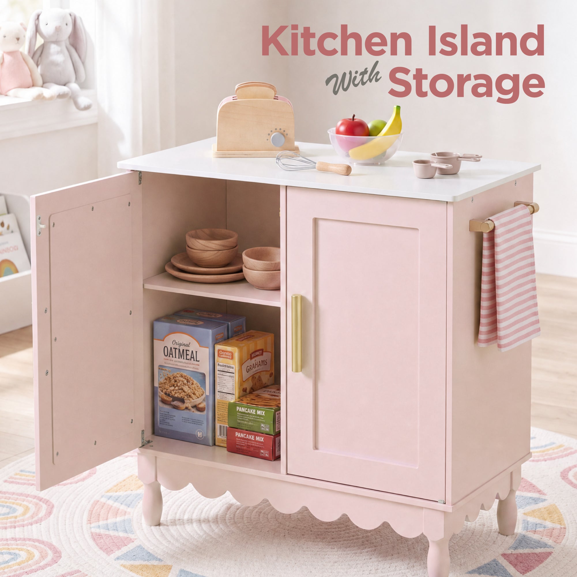 Kids Play Kitchen Set with Espresso Machine, Ice Maker & Accessories