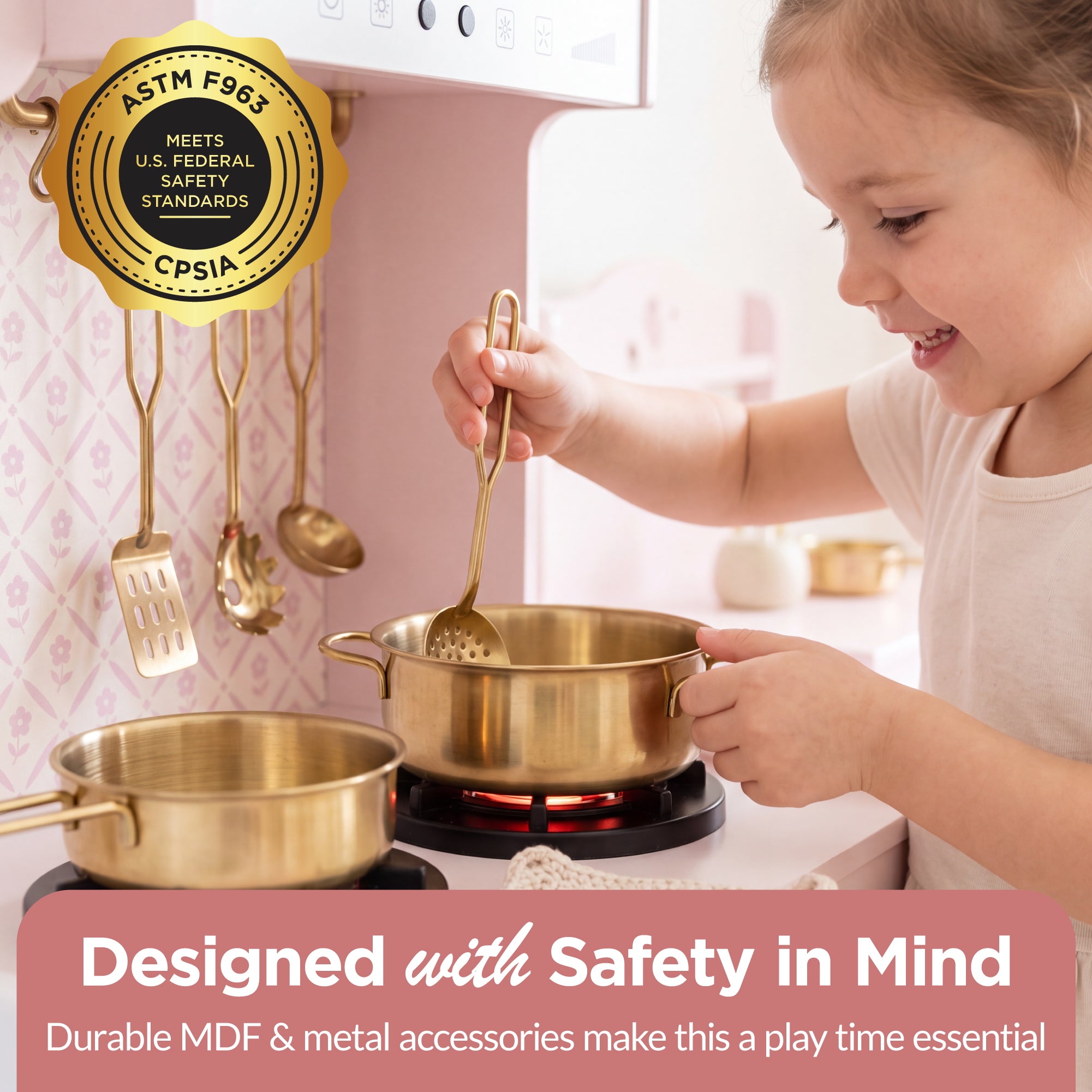 Kids Play Kitchen Set with Espresso Machine, Ice Maker & Accessories