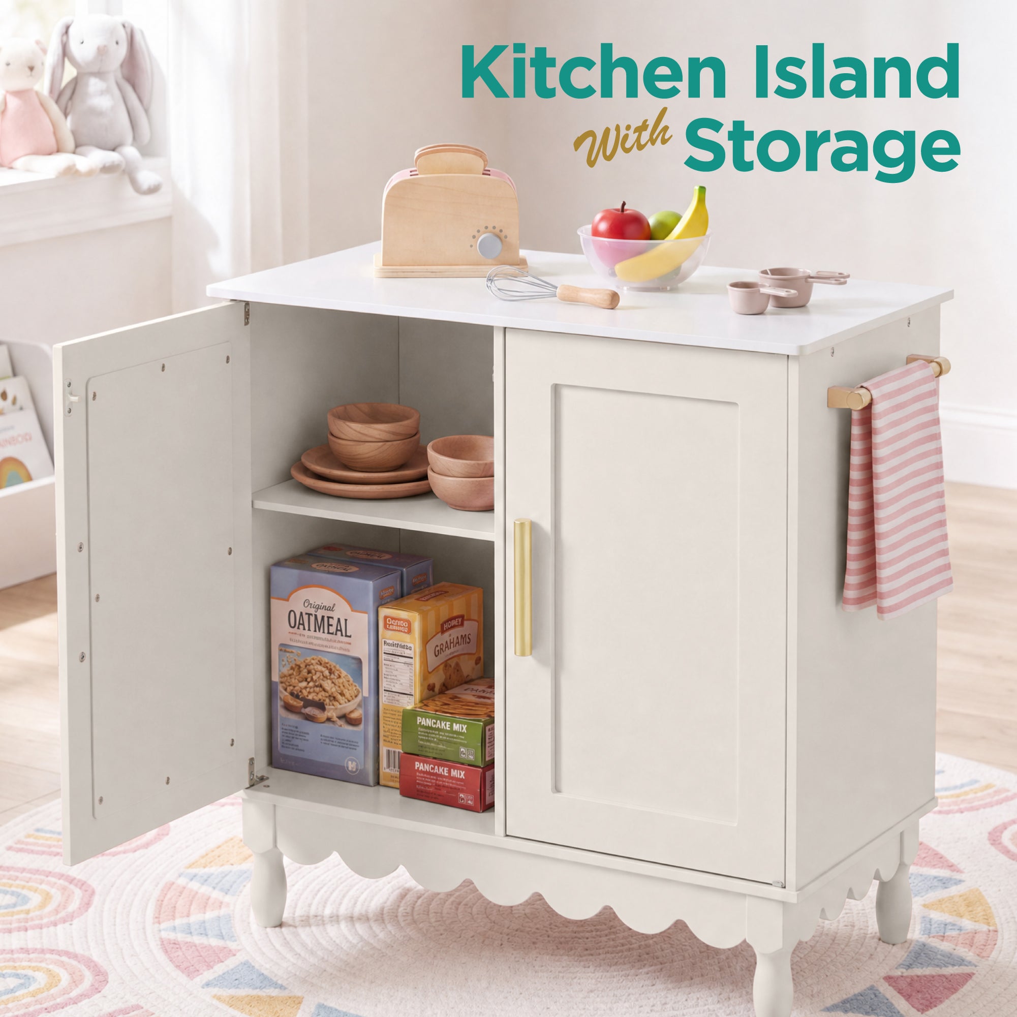 Kids Play Kitchen Set with Espresso Machine, Ice Maker & Accessories