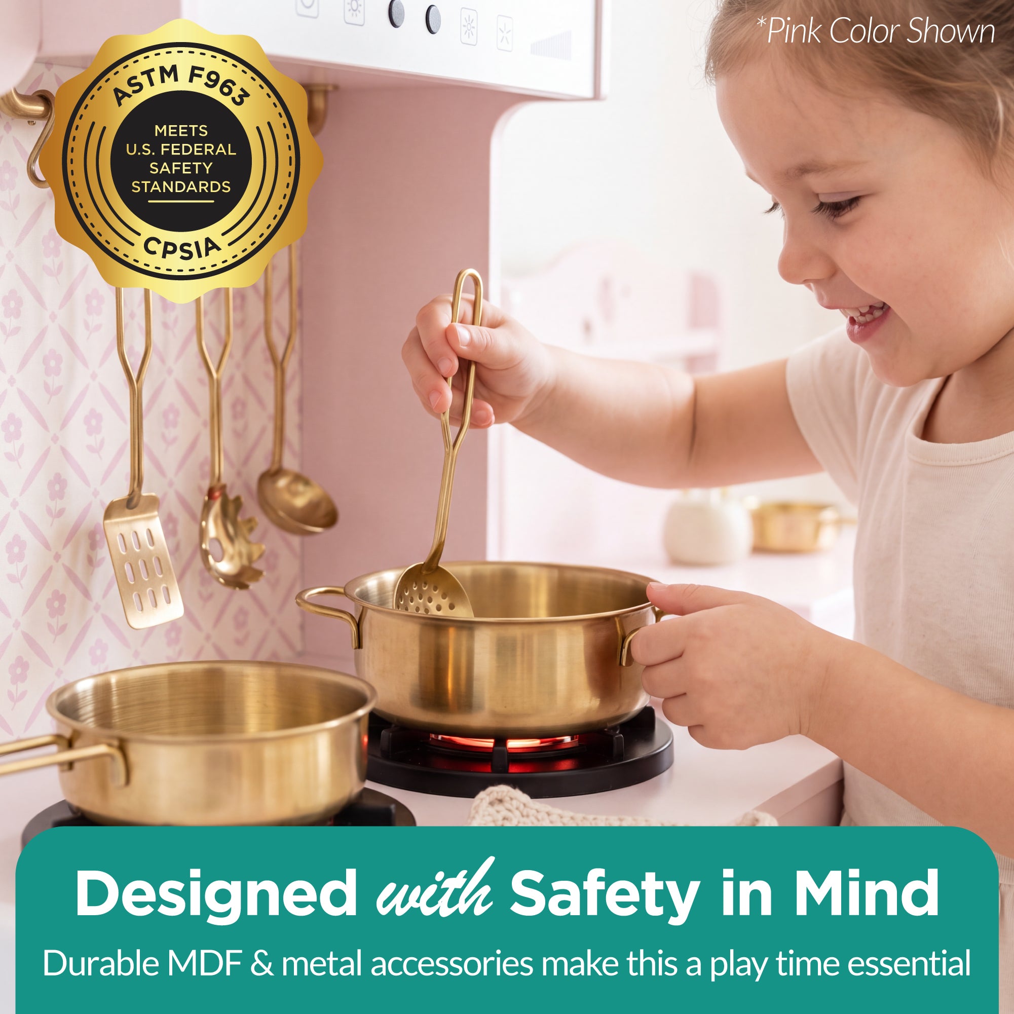Kids Play Kitchen Set with Espresso Machine, Ice Maker & Accessories