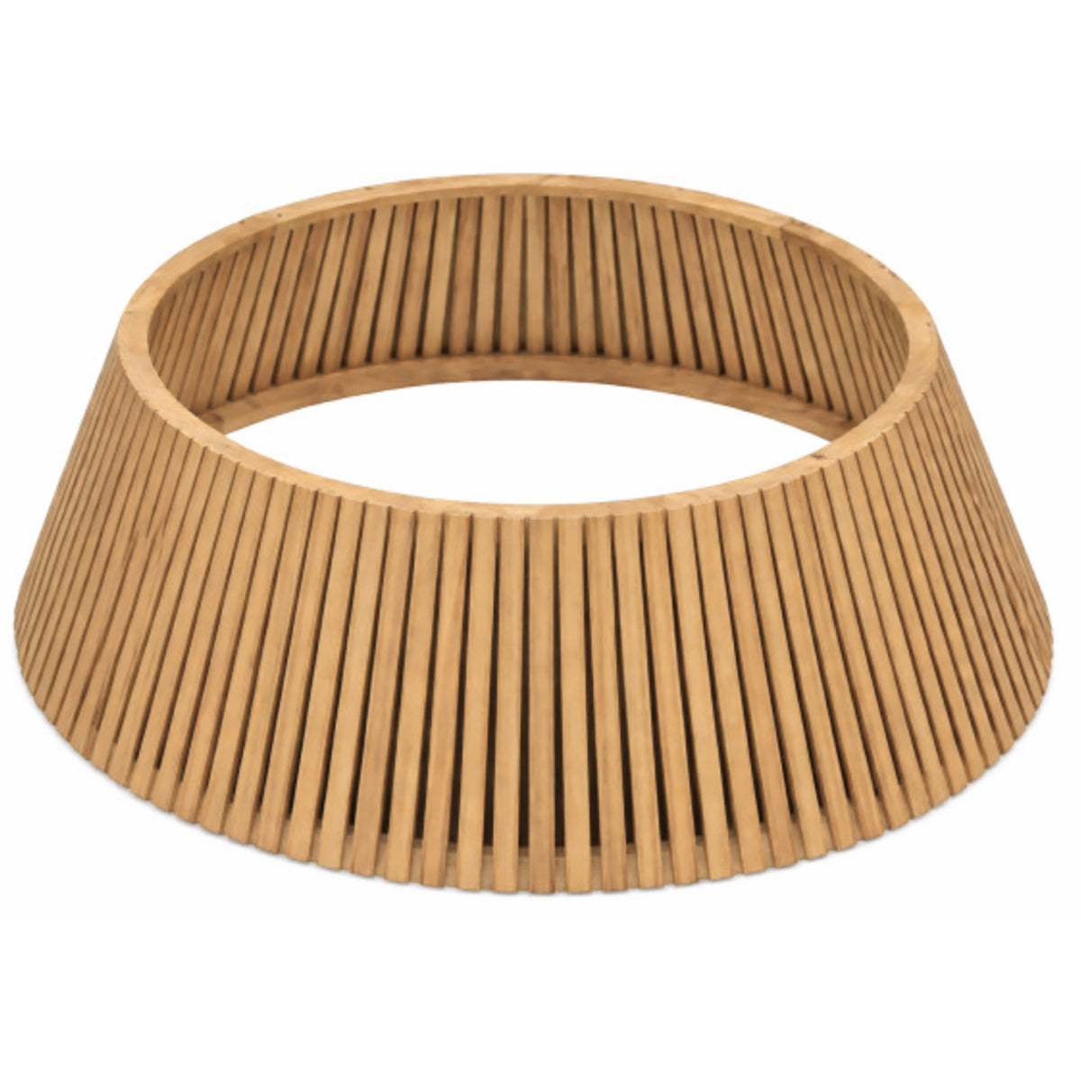 24.5" Christmas Tree Collar, Solid Wood Slatted Tree Skirt Holiday Accessory