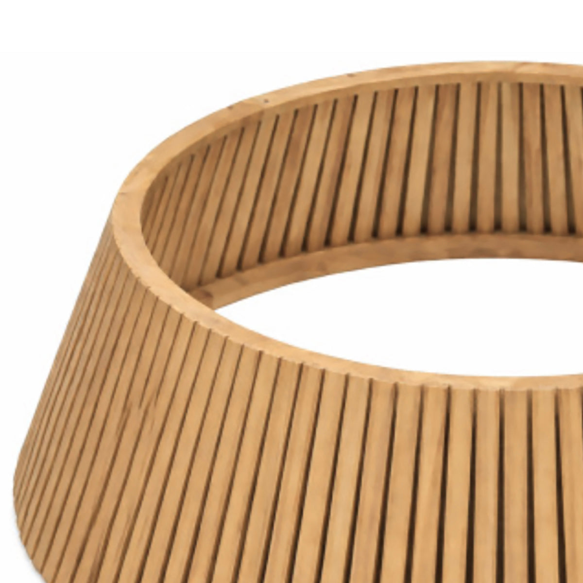 24.5" Christmas Tree Collar, Solid Wood Slatted Tree Skirt Holiday Accessory