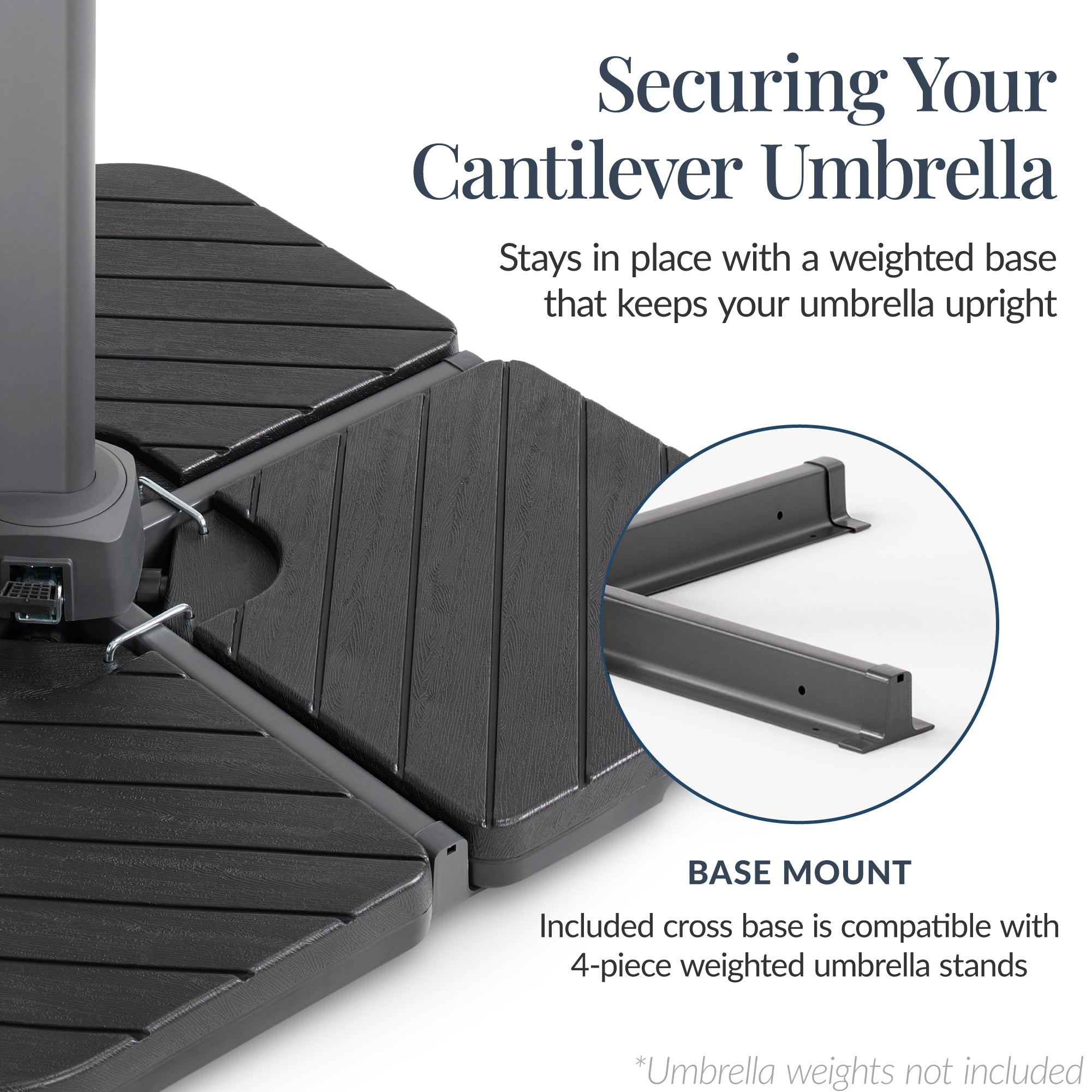 10x10 Cantilever Patio Umbrella, 5 Year No Fade Canopy