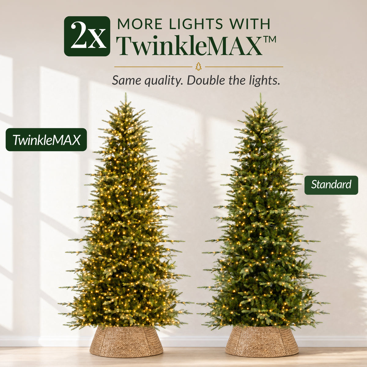 Pre-Lit Artificial Aspen Slim Christmas Tree, TwinkleMAX Ultra Bright LEDs